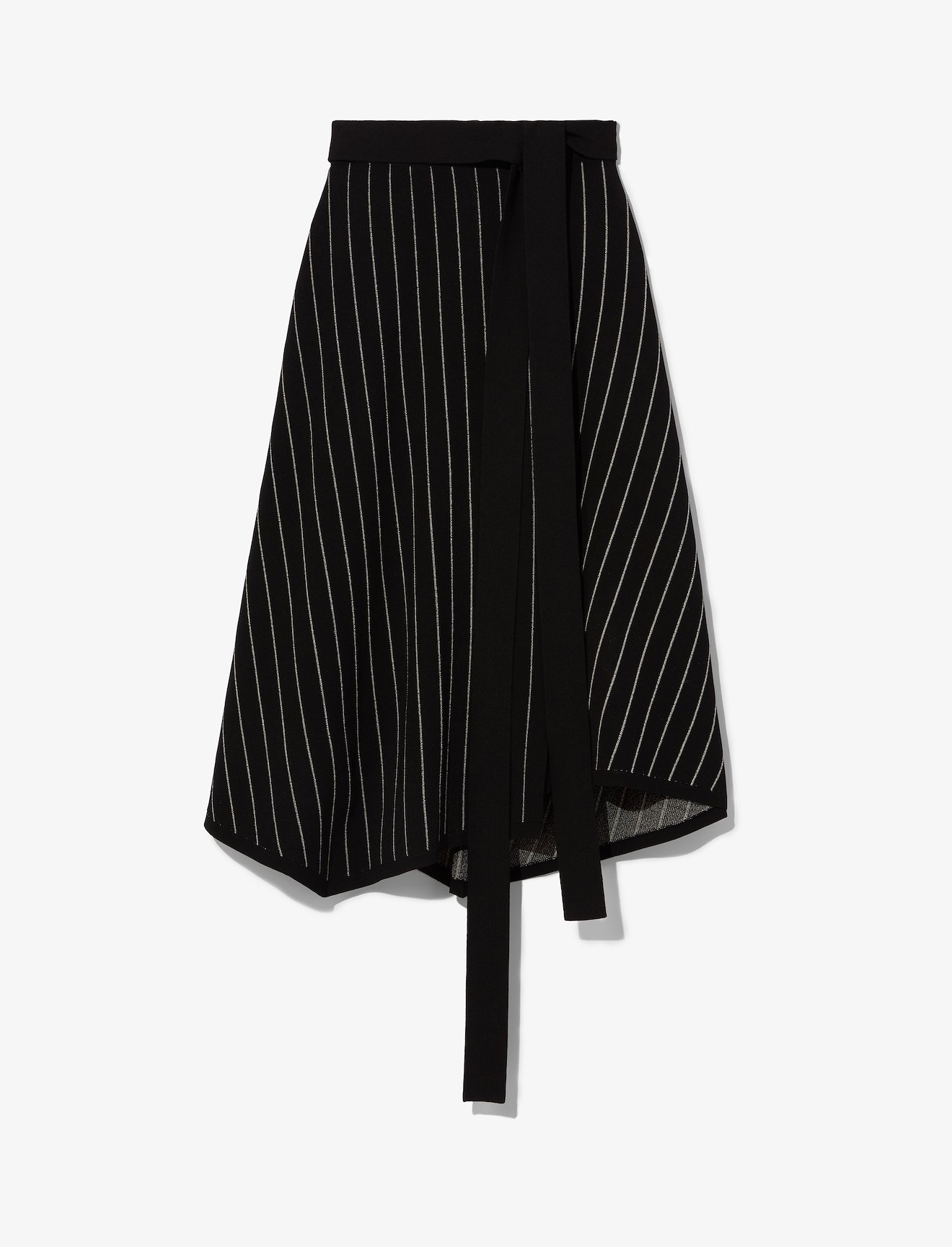 Chalk Stripe Knit Wrap Skirt #4