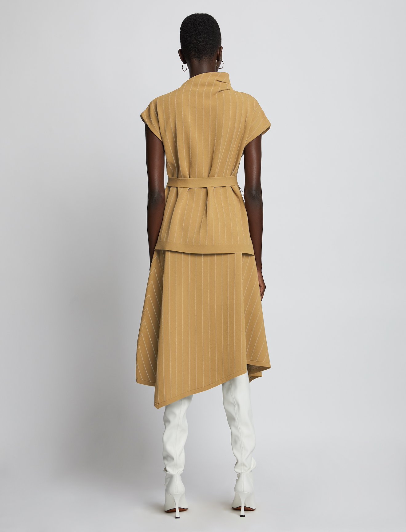 Chalk Stripe Knit Wrap Skirt #2