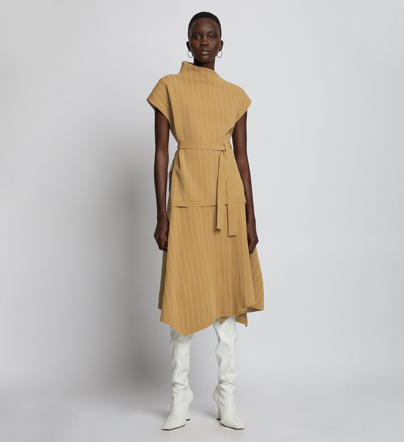 Chalk Stripe Knit Wrap Skirt