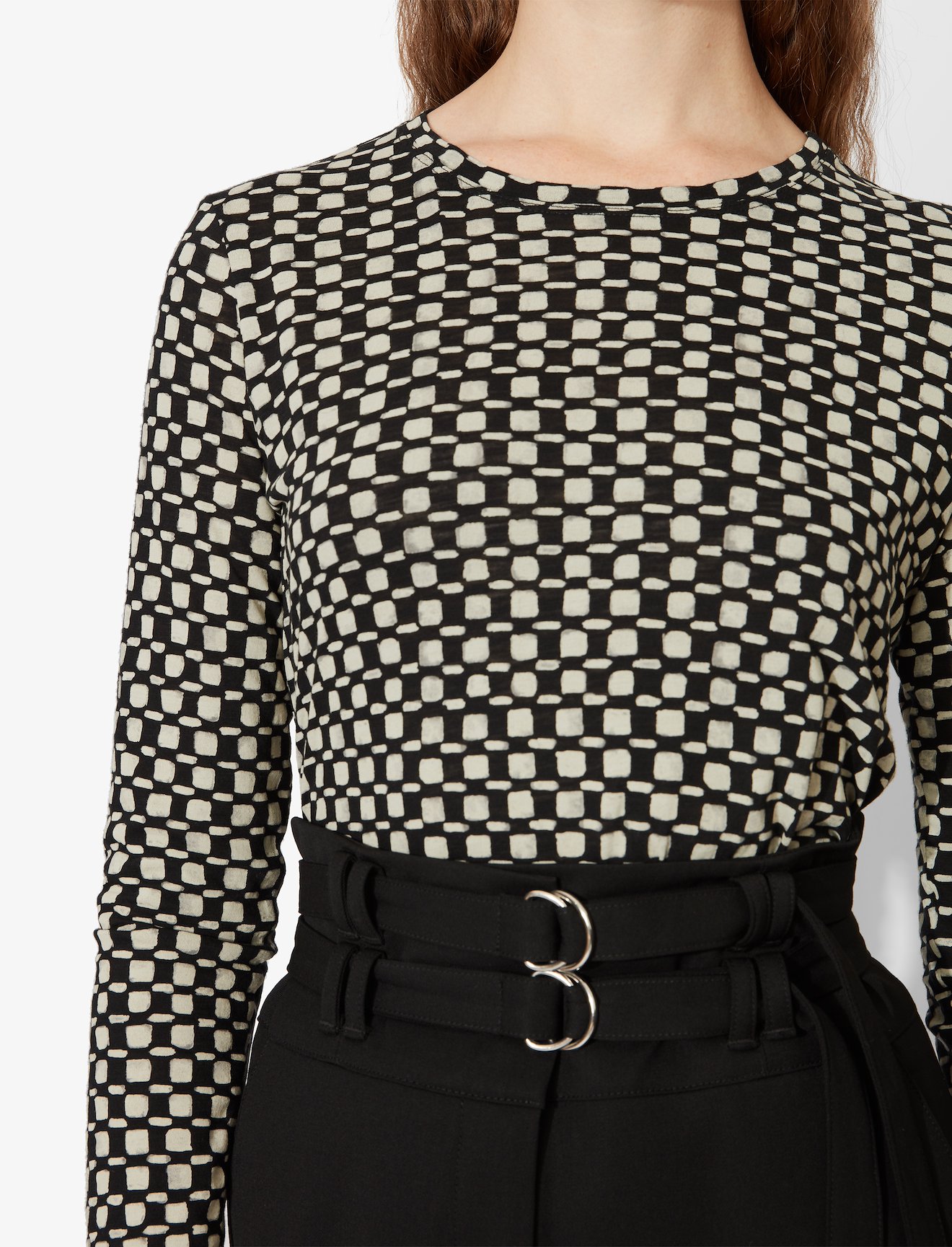 Check Print Long Sleeve T-Shirt #3