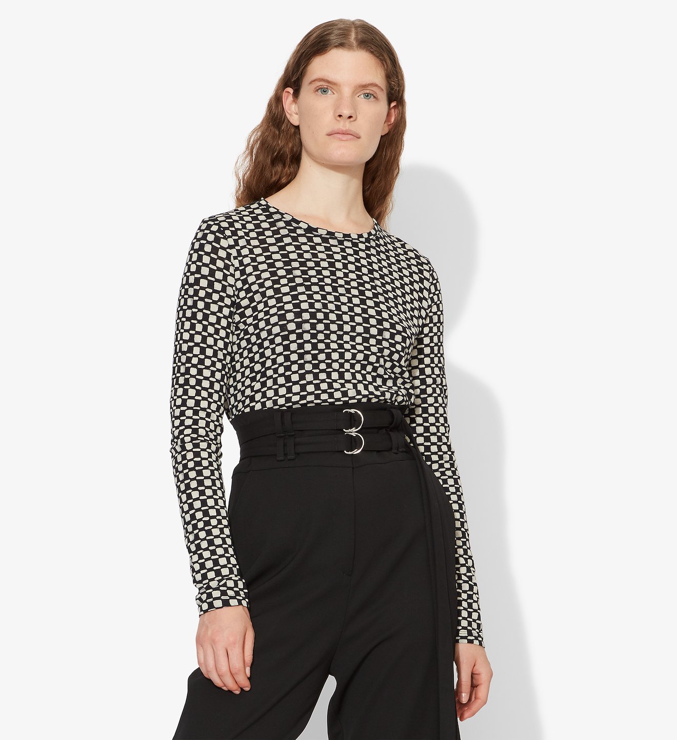 Check Print Long Sleeve T-Shirt