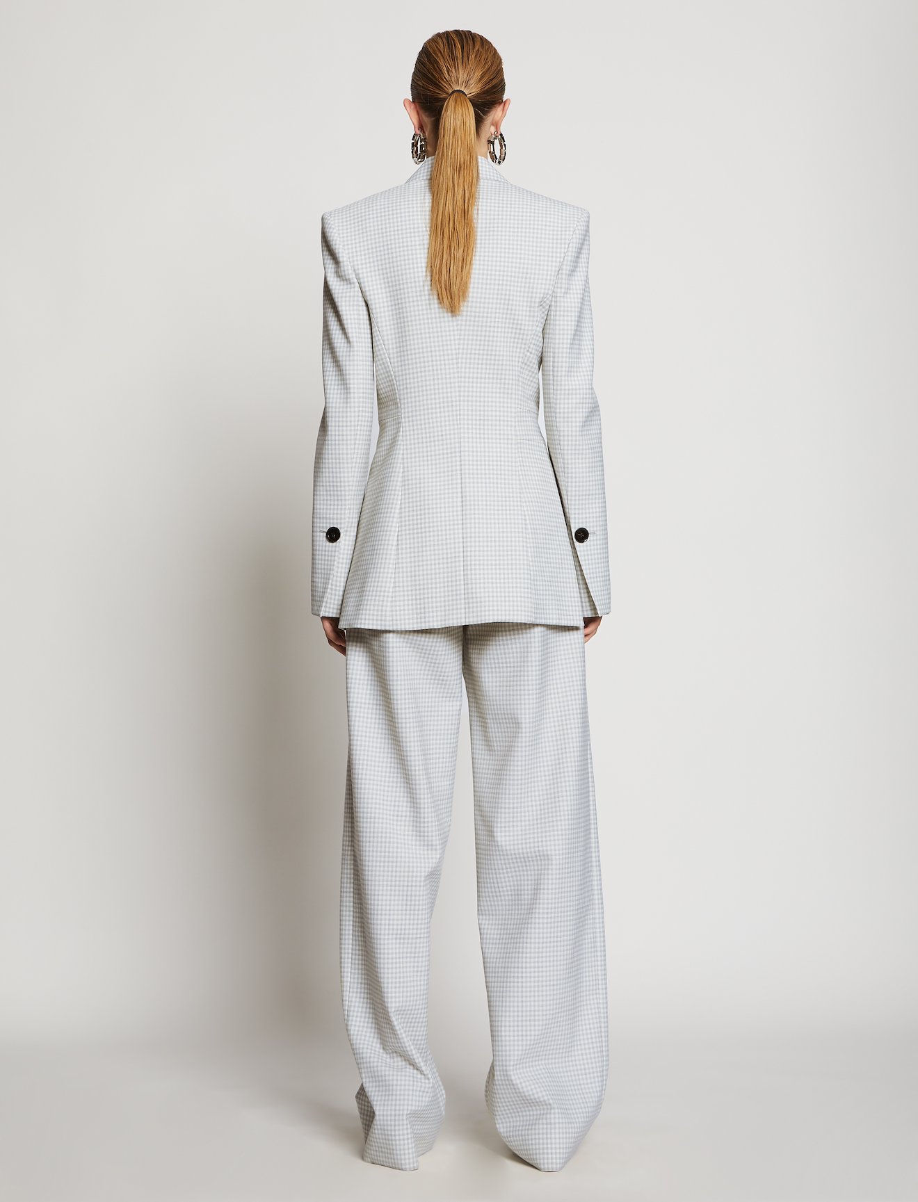 Check Suiting Asymmetrical Blazer #3