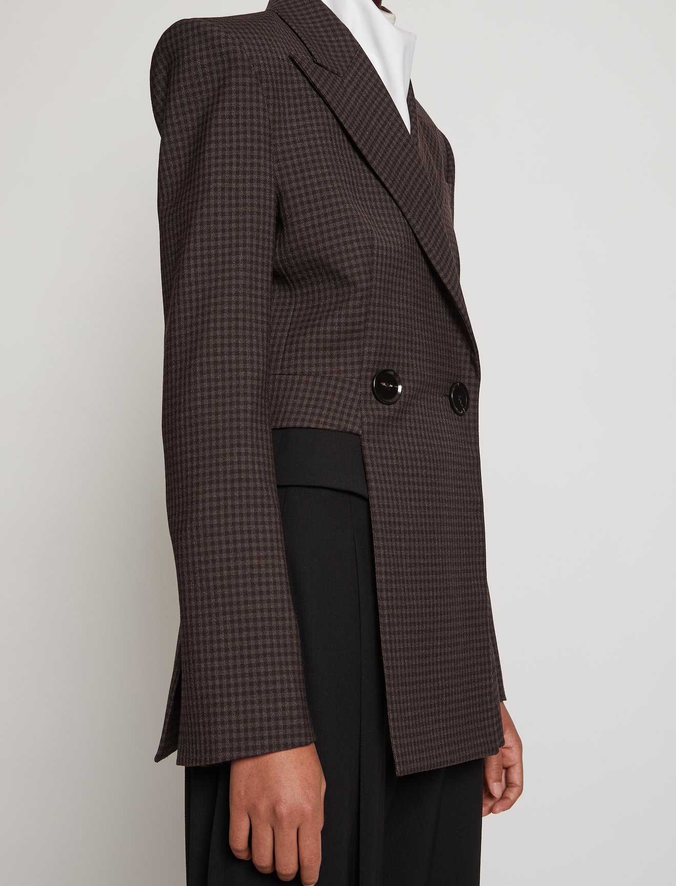 Check Suiting Asymmetrical Blazer #3