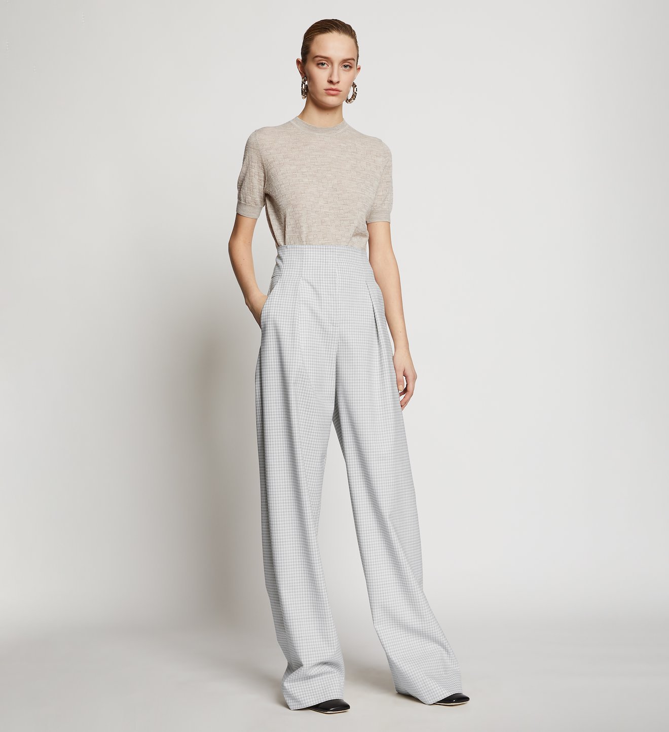 Check Suiting High Waisted Pants