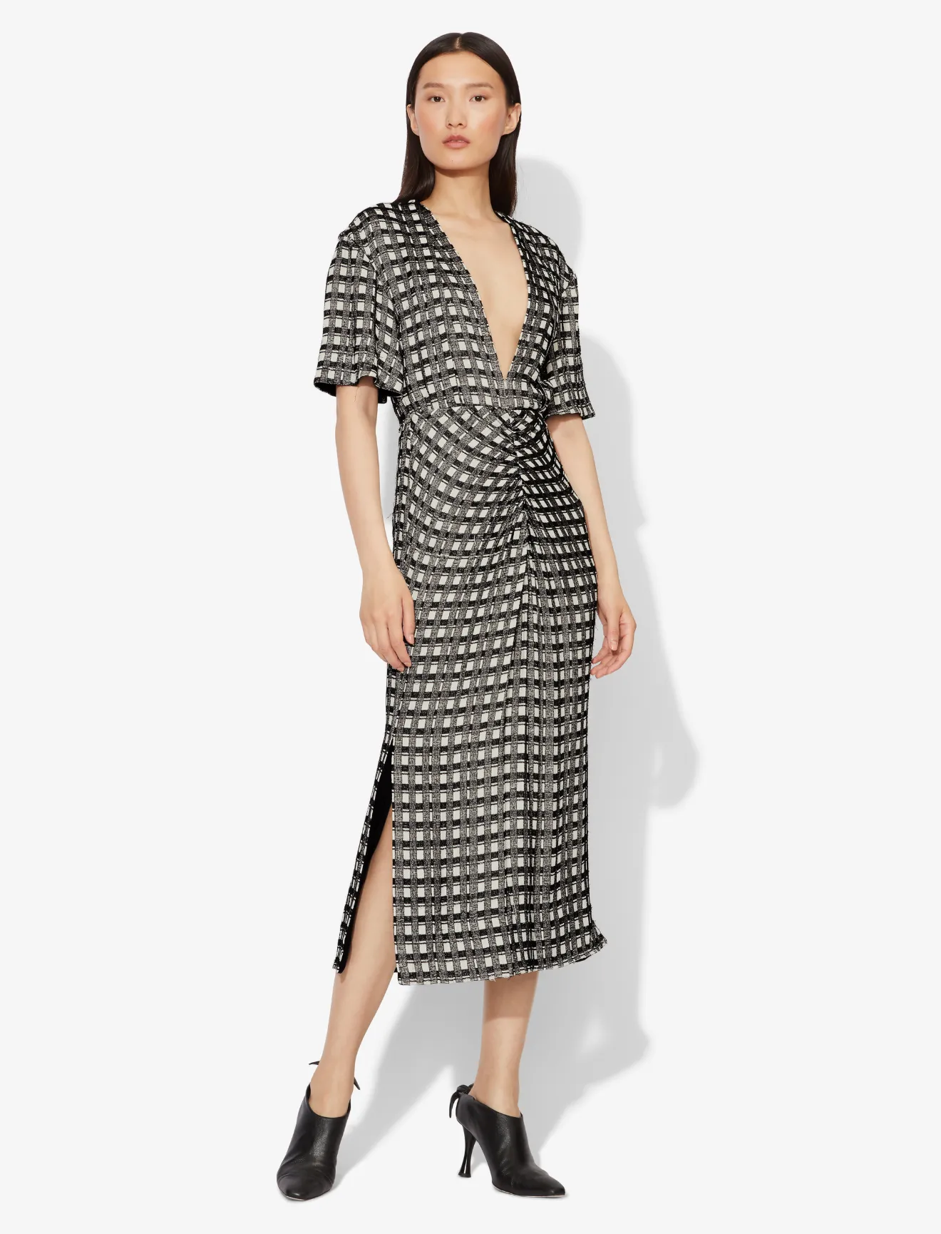 short checkered dress