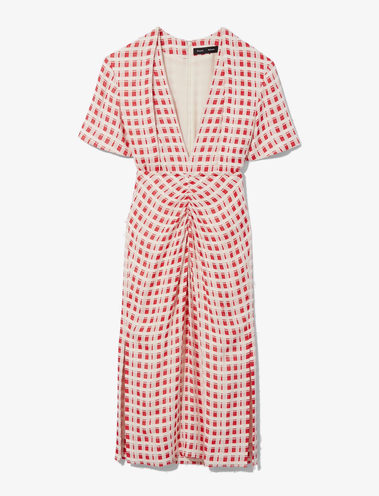 Checkered Jacquard Short Sleeve Dress #4