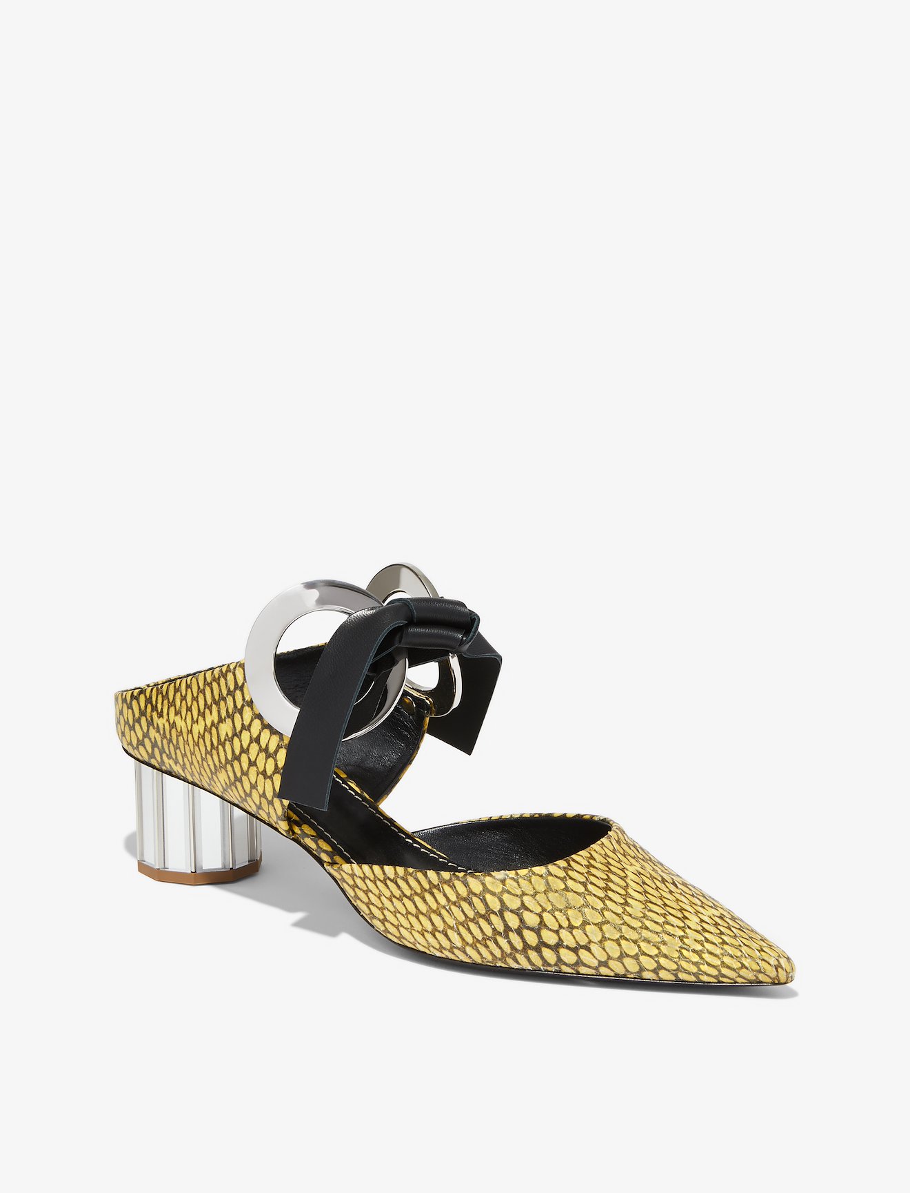Cobra Embossed Grommet Mules #1