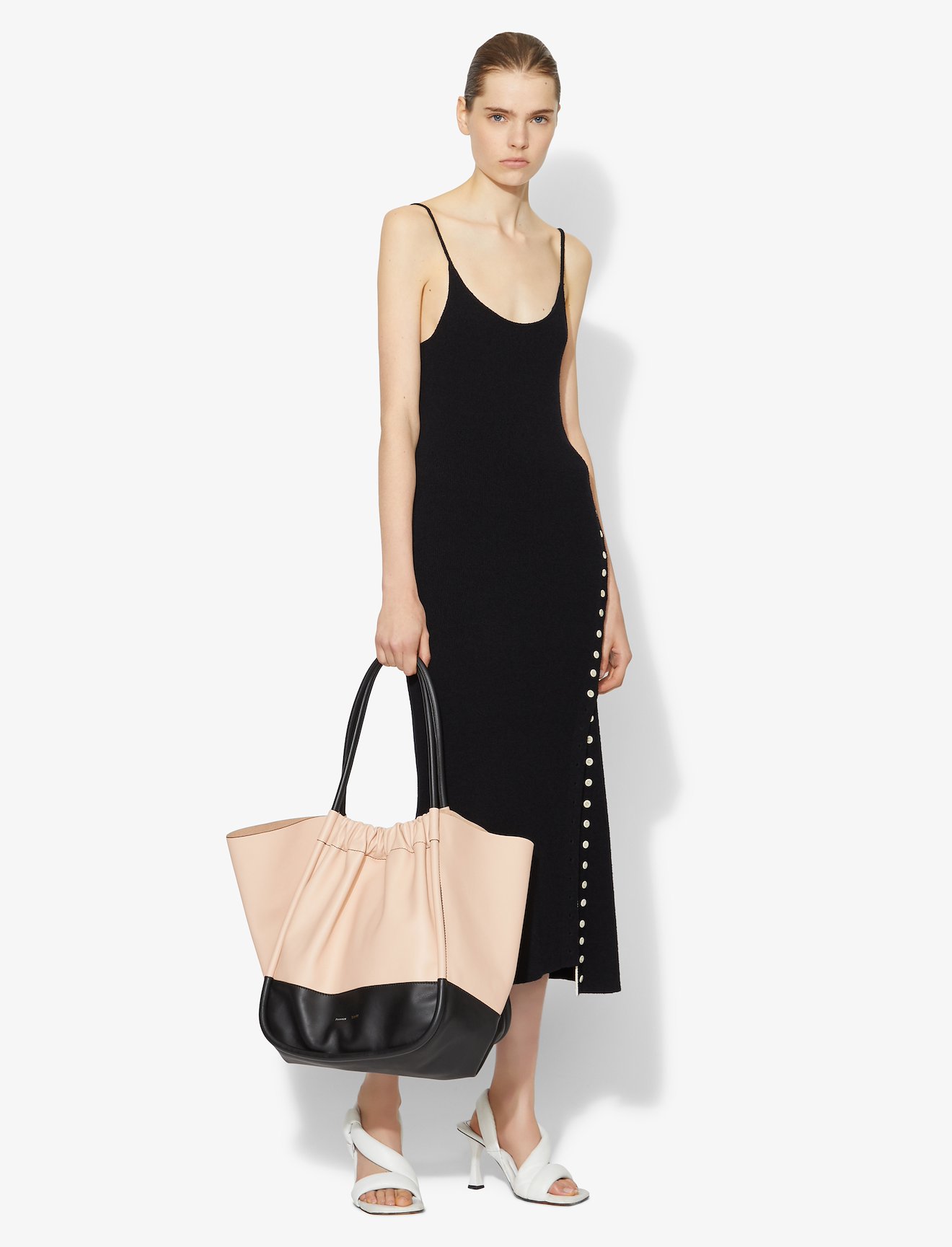 Color Blocked Ruched L Tote #2