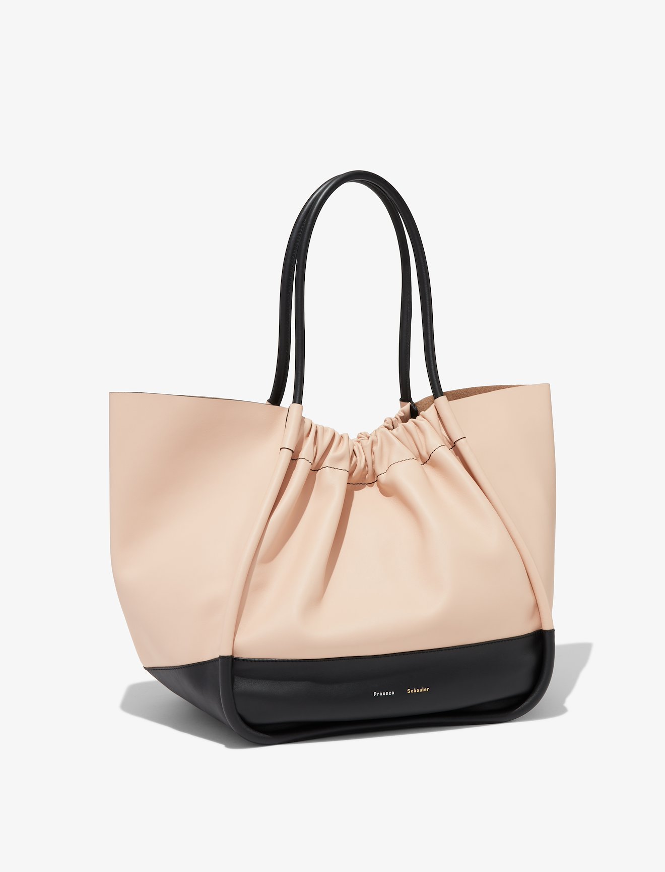 Color Blocked Ruched L Tote #1