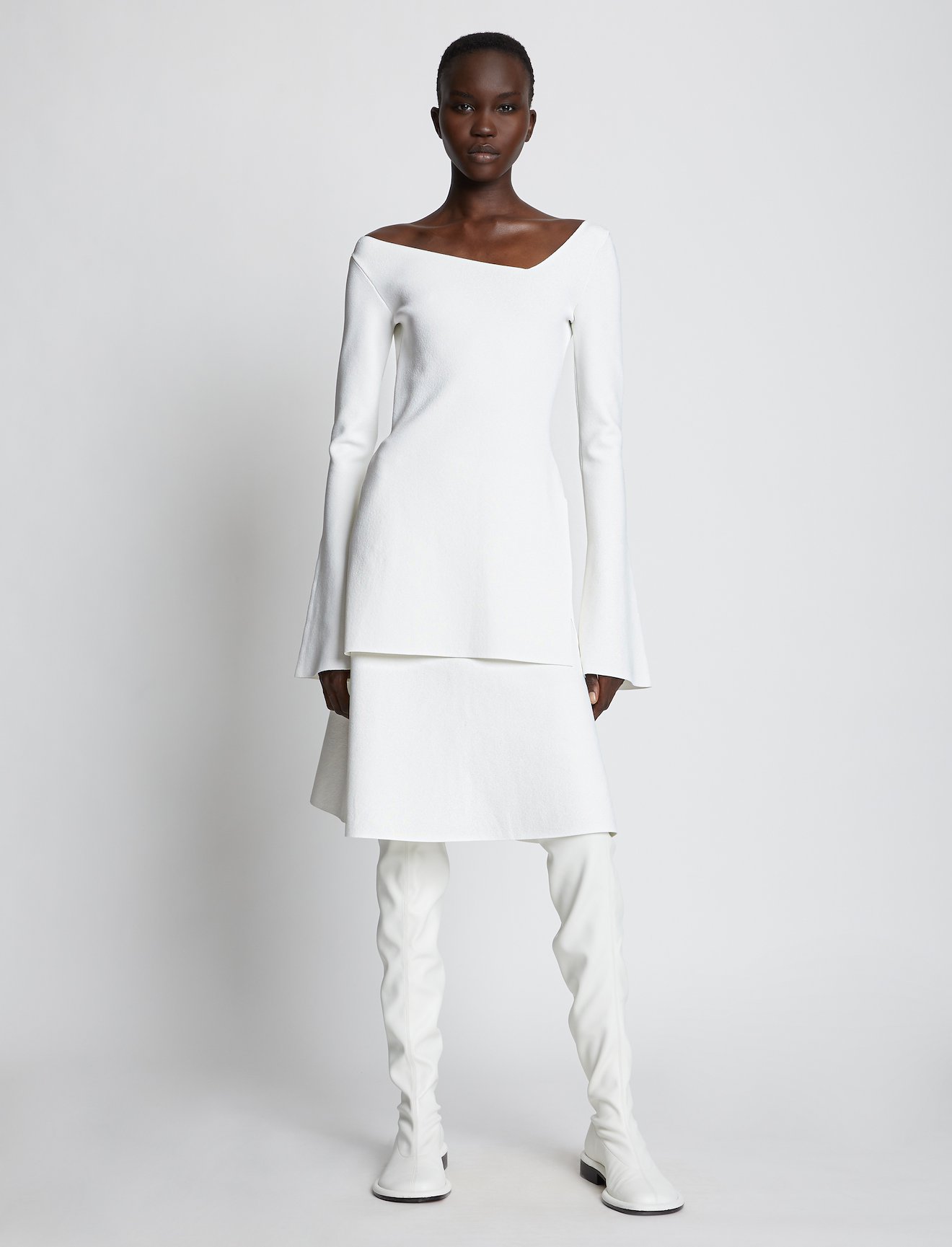 Compact Knit Asymmetric Top #1