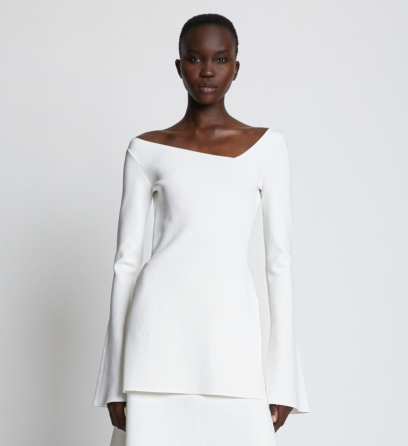 Compact Knit Asymmetric Top