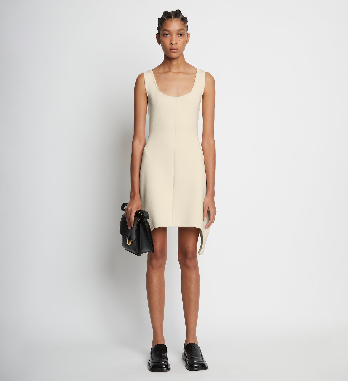 Compact Viscose Knit Sculpted Dress