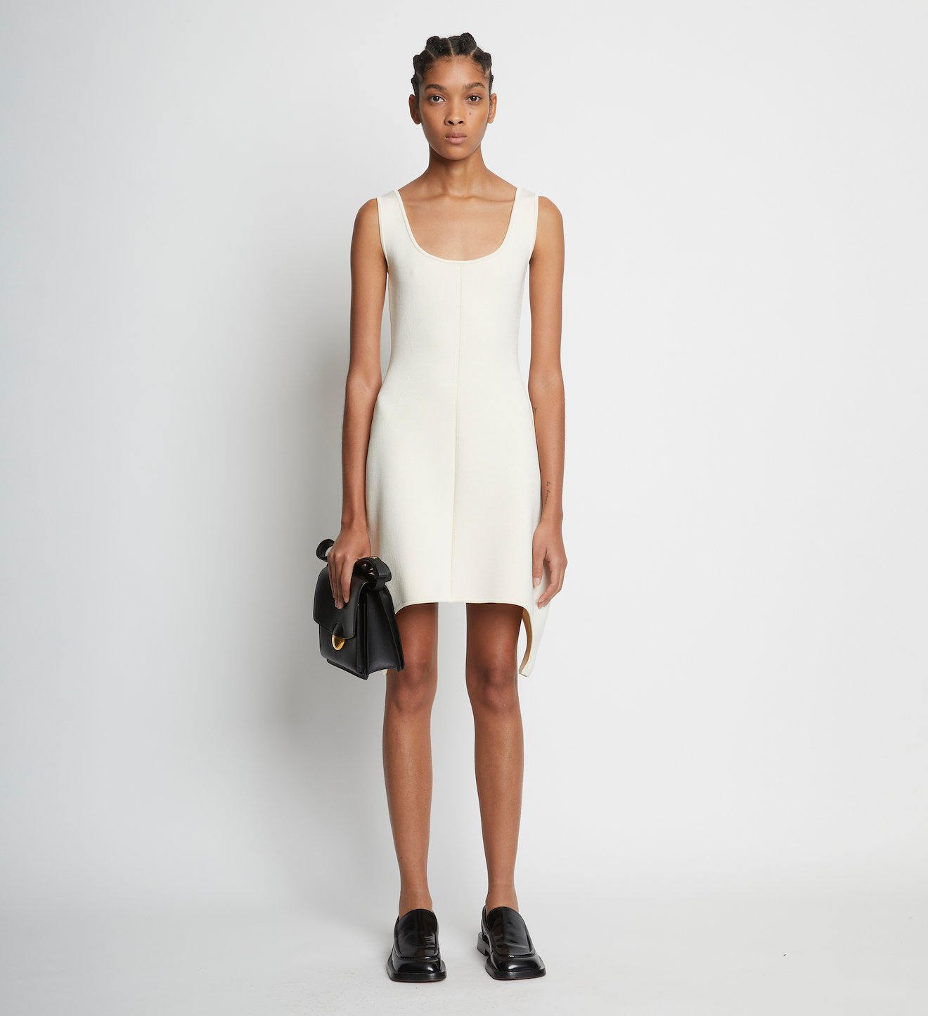 Compact Viscose Knit Scultped Dress