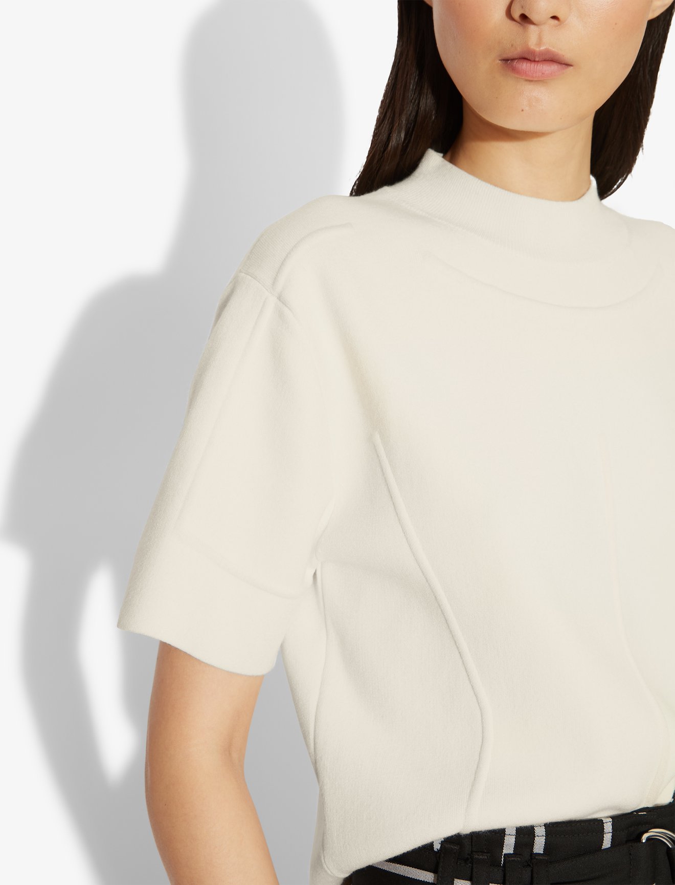 Contour Cropped Short Sleeve Crewneck Compact Knit #3