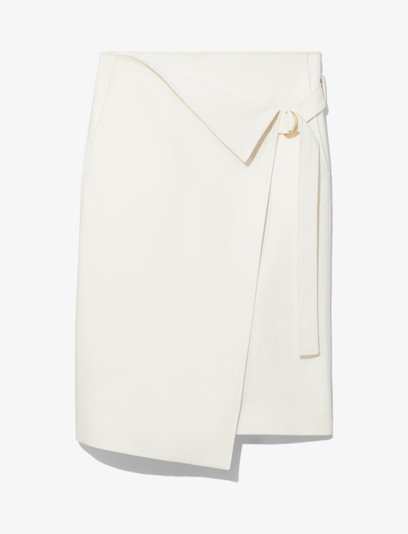 Cotton Blend Suiting Wrap Skirt #4