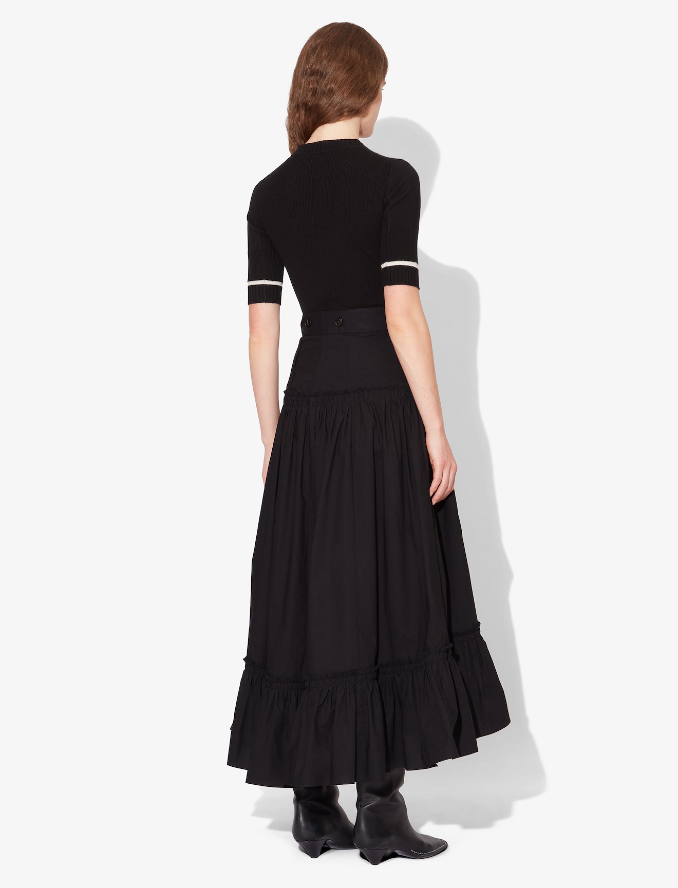 Cotton Poplin Long Tiered Skirt #2