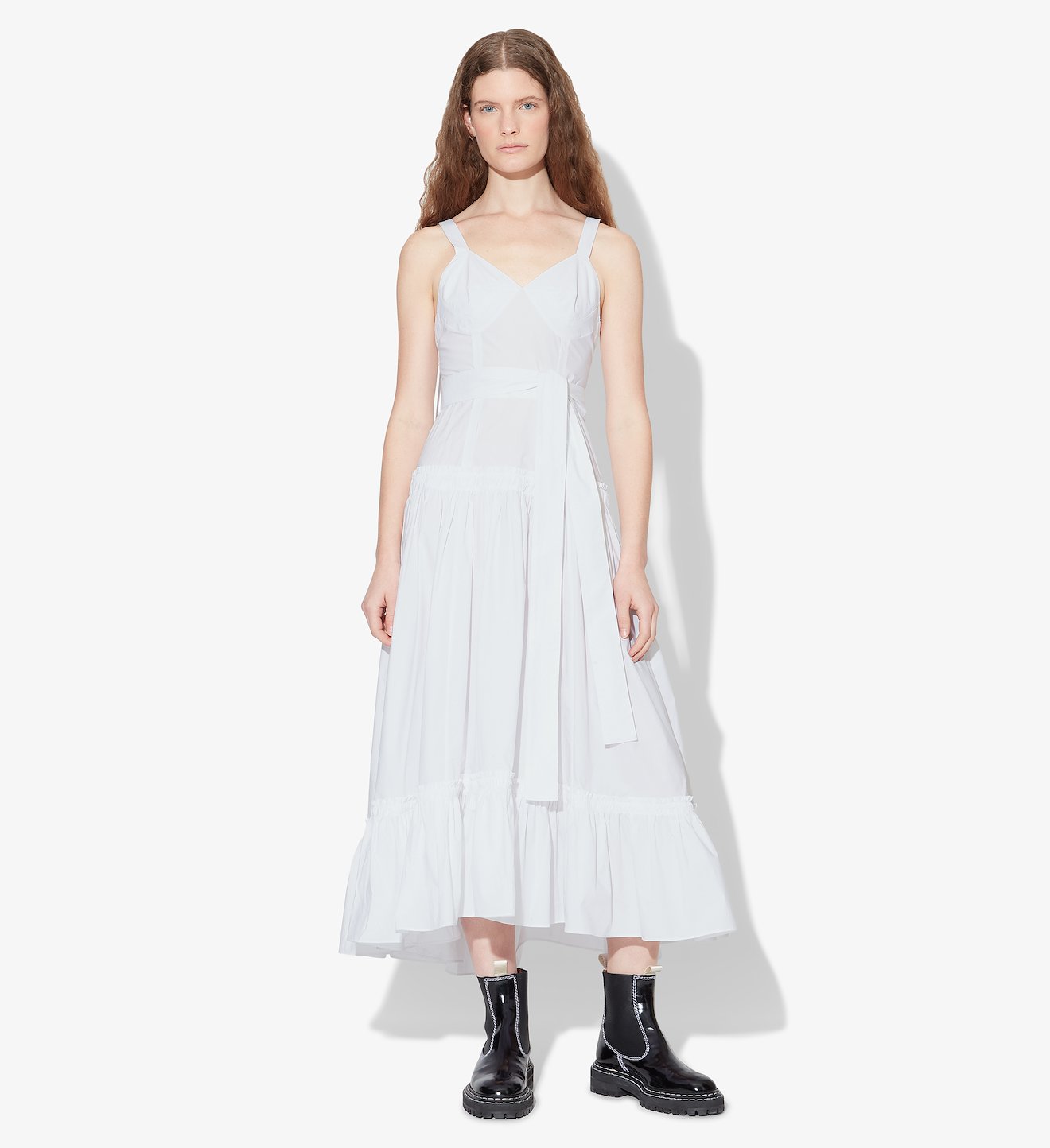 Cotton Poplin Tiered Dress