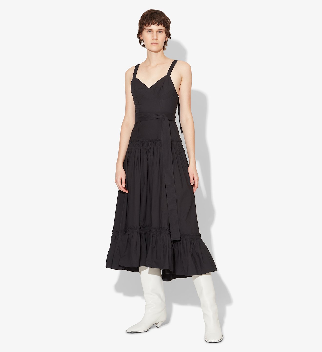 Cotton Poplin Tiered Dress