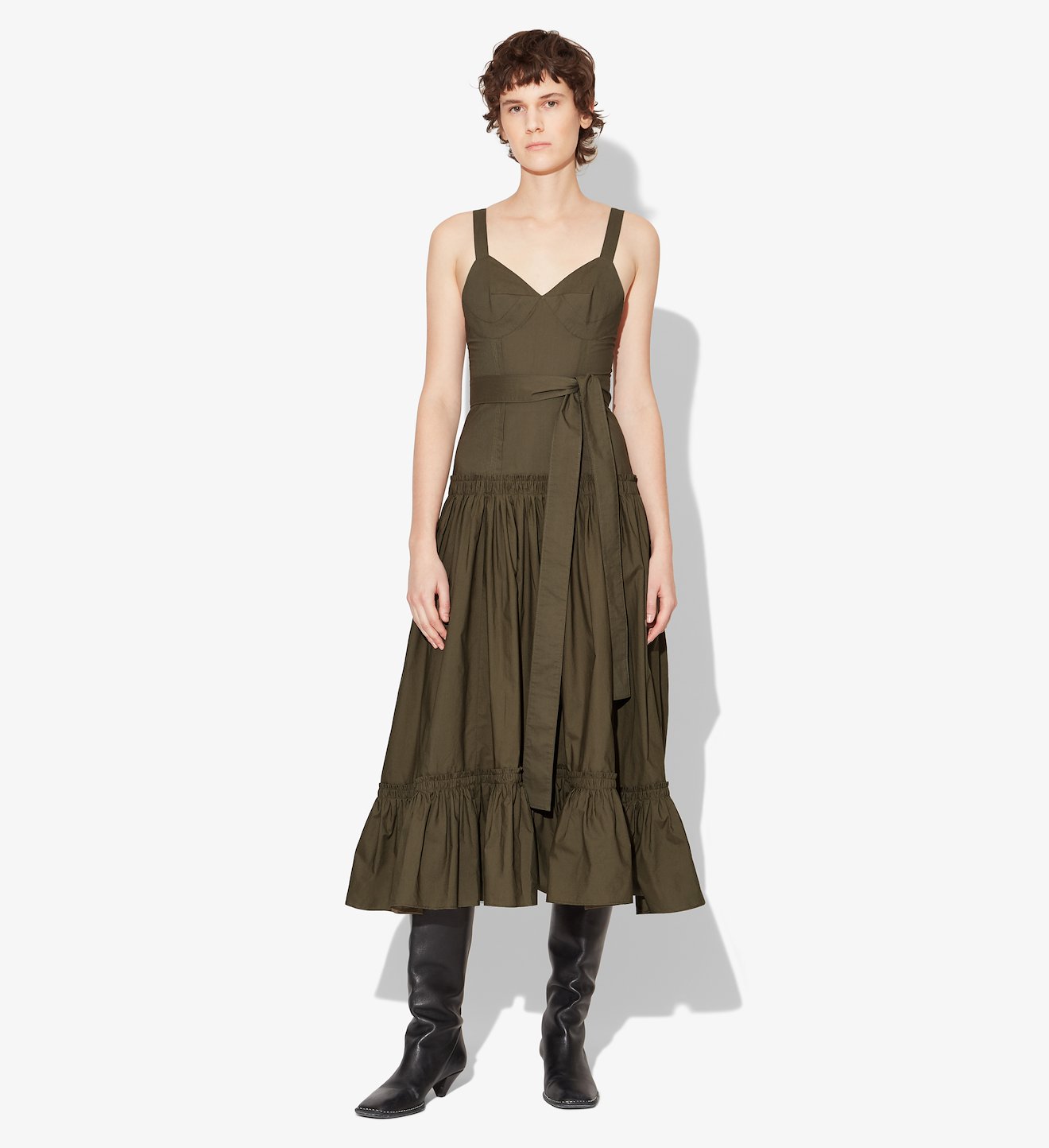 Cotton Poplin Tiered Dress