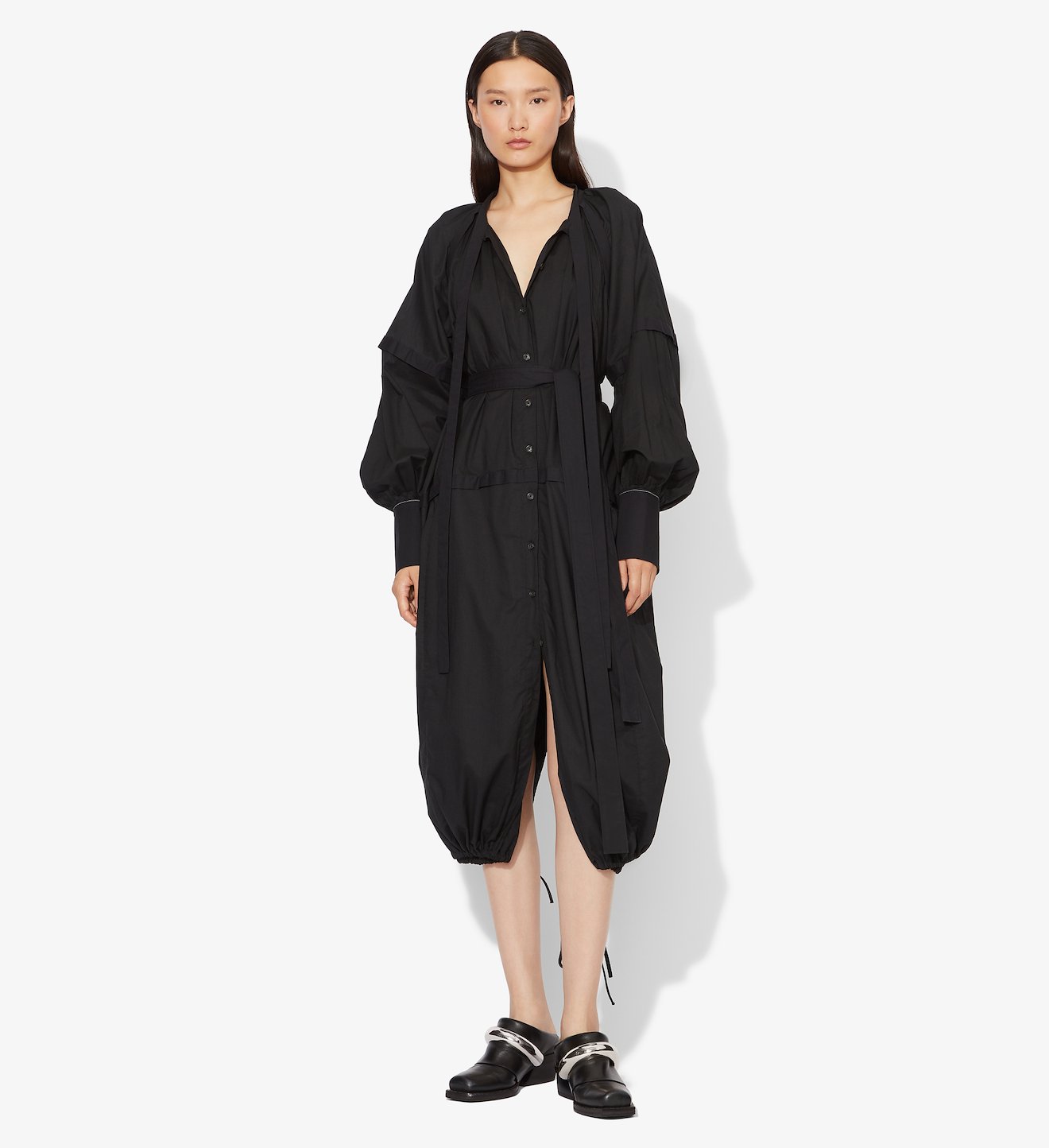 Cotton Voile Puff Sleeve Dress