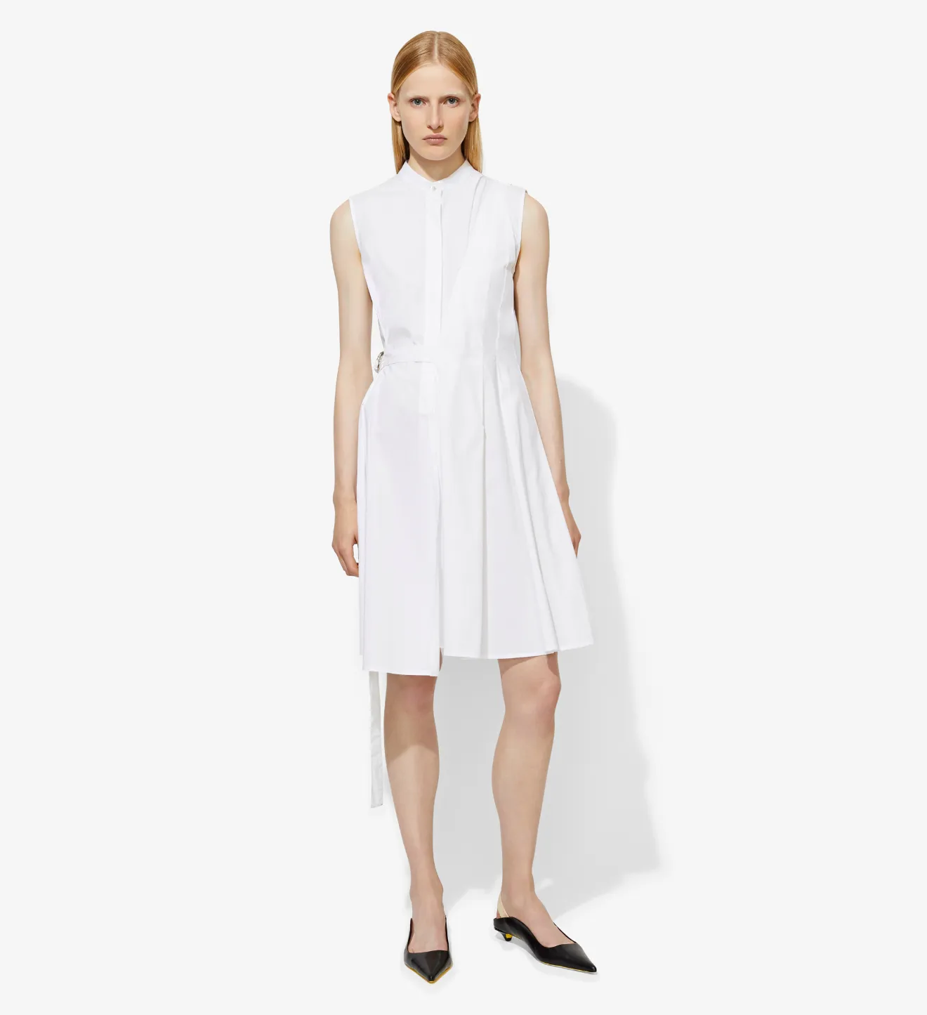 white cotton wrap dress