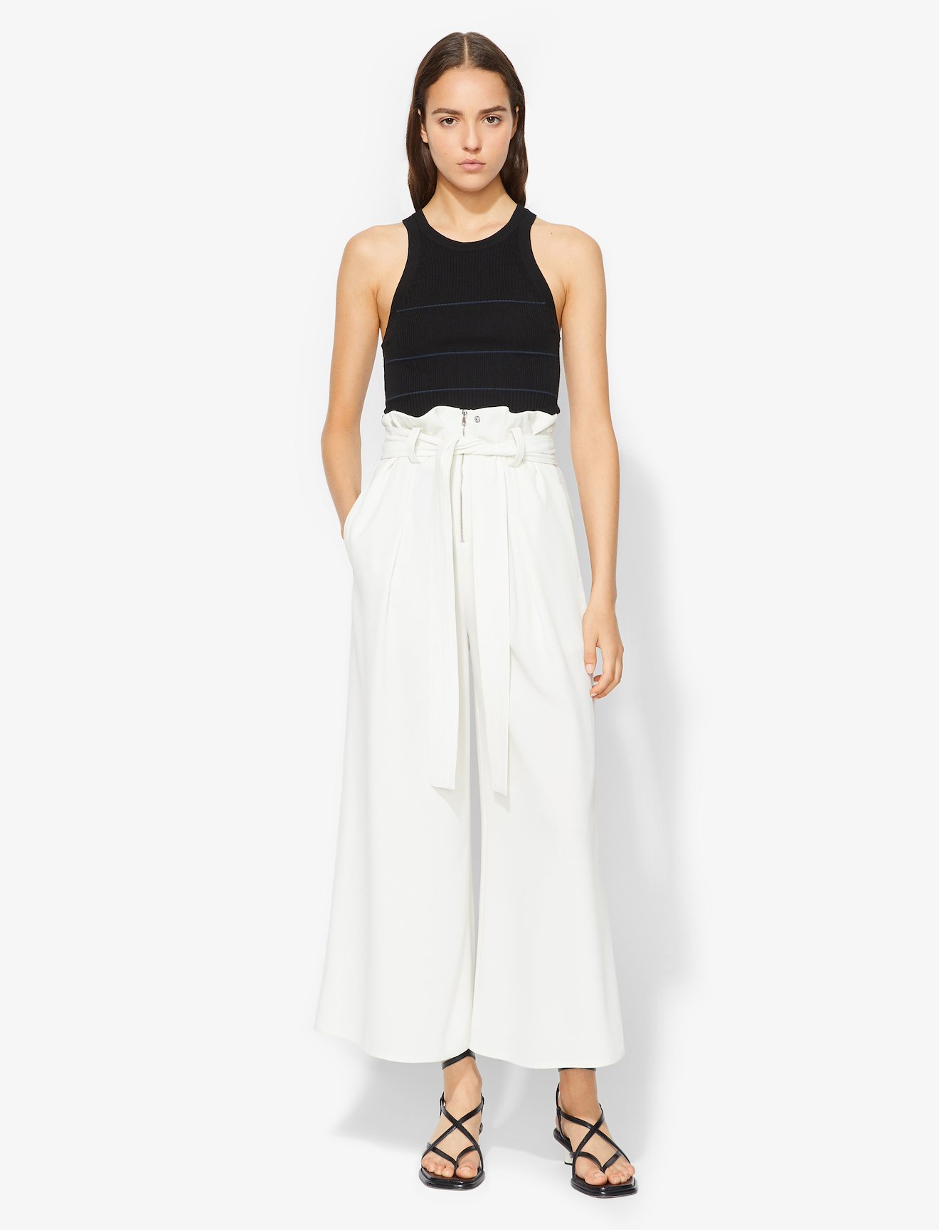 crepe belted trousers #2