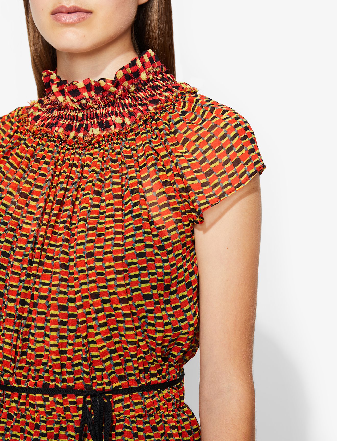 Crepe Chiffon Shirred Top #4