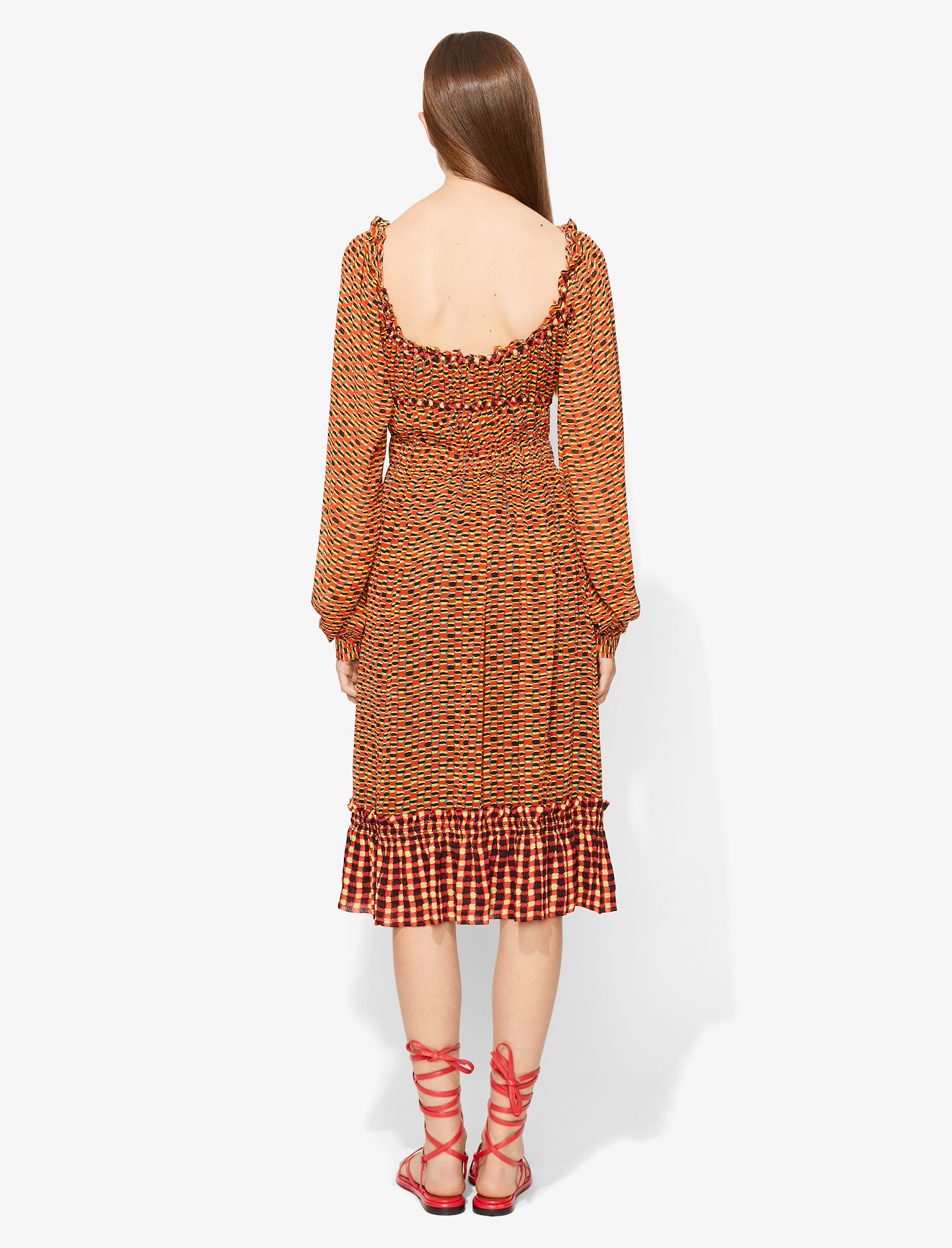 Crepe Chiffon Square Neck Dress #2