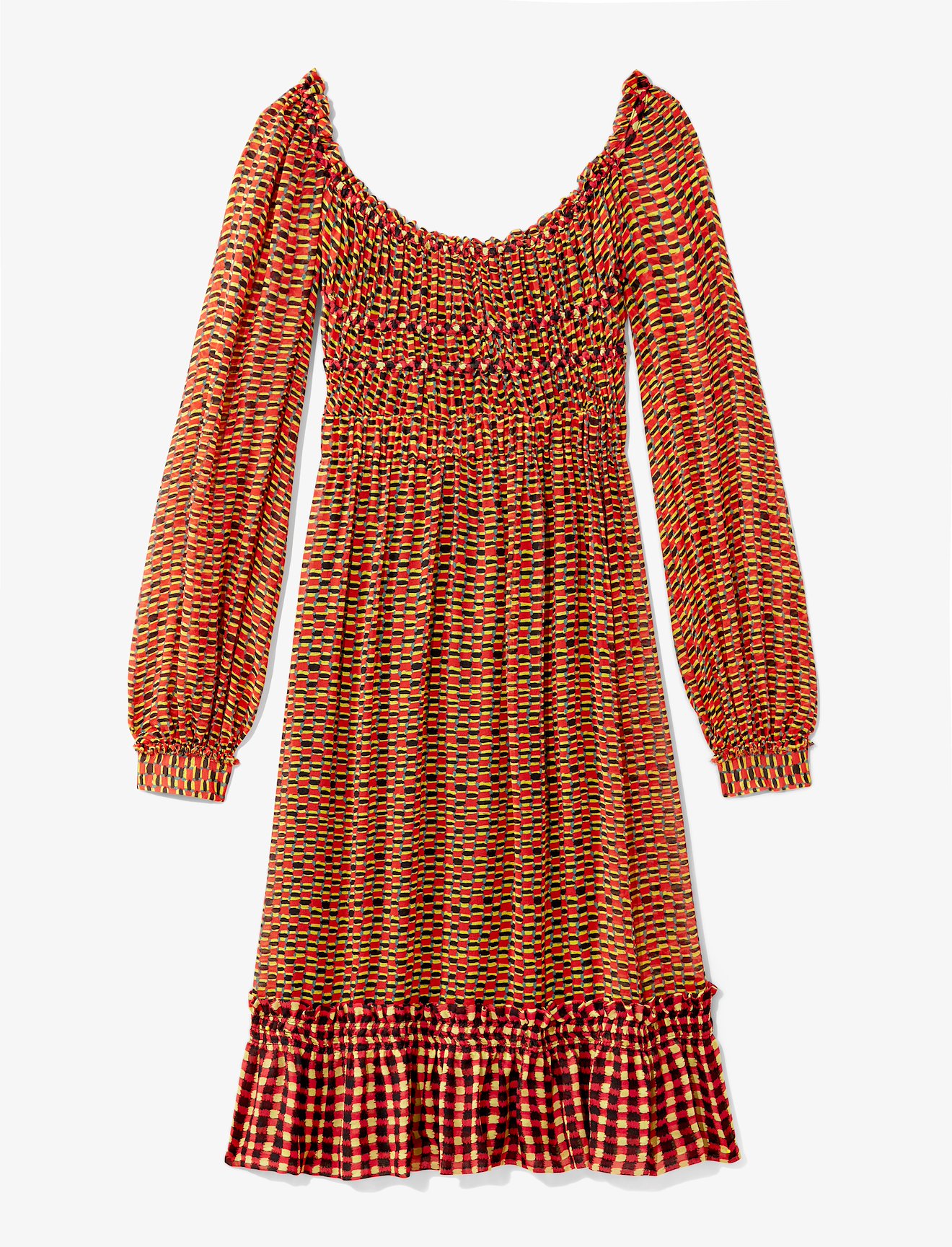 Crepe Chiffon Square Neck Dress #4