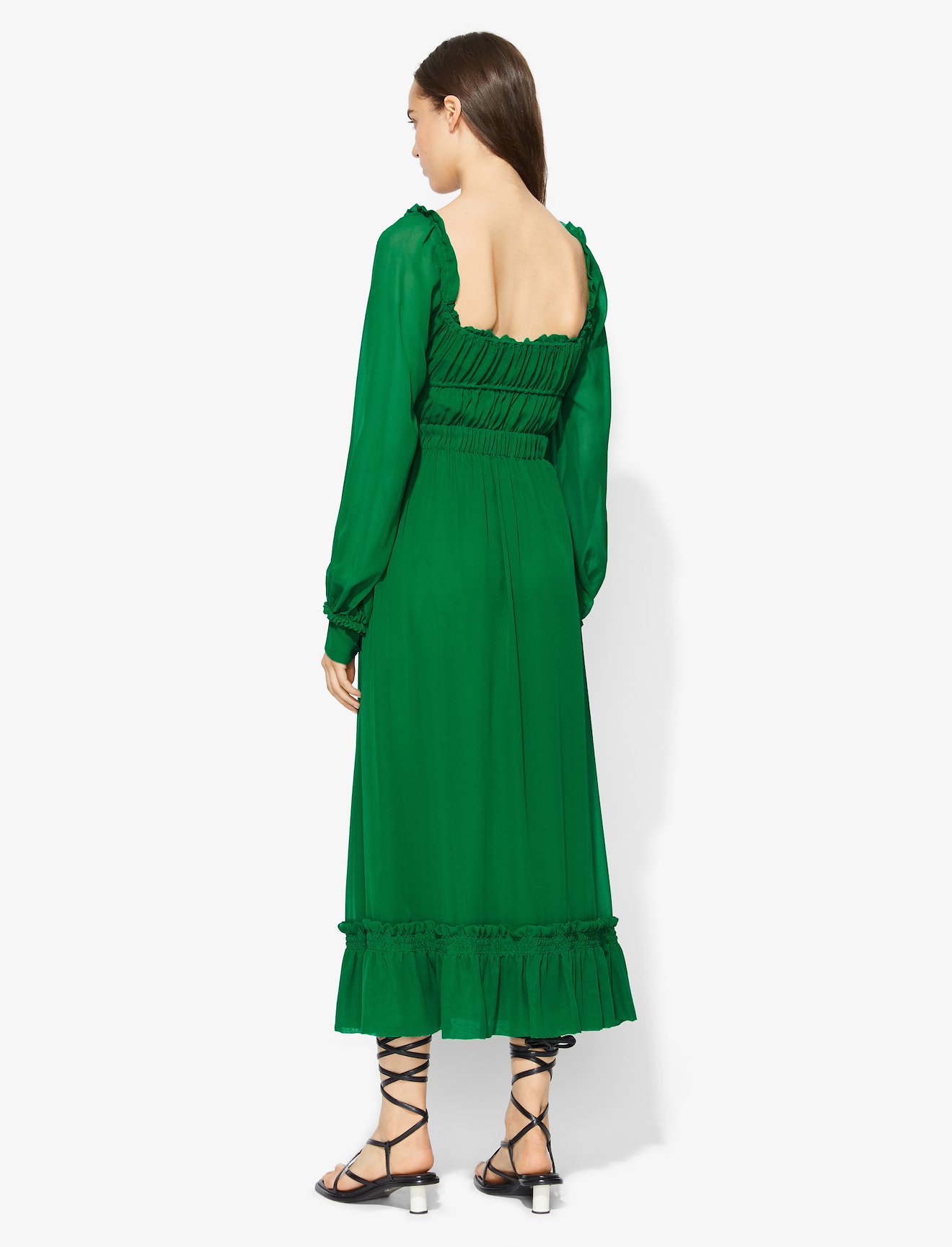 Crepe Chiffon Square Neck Dress #2