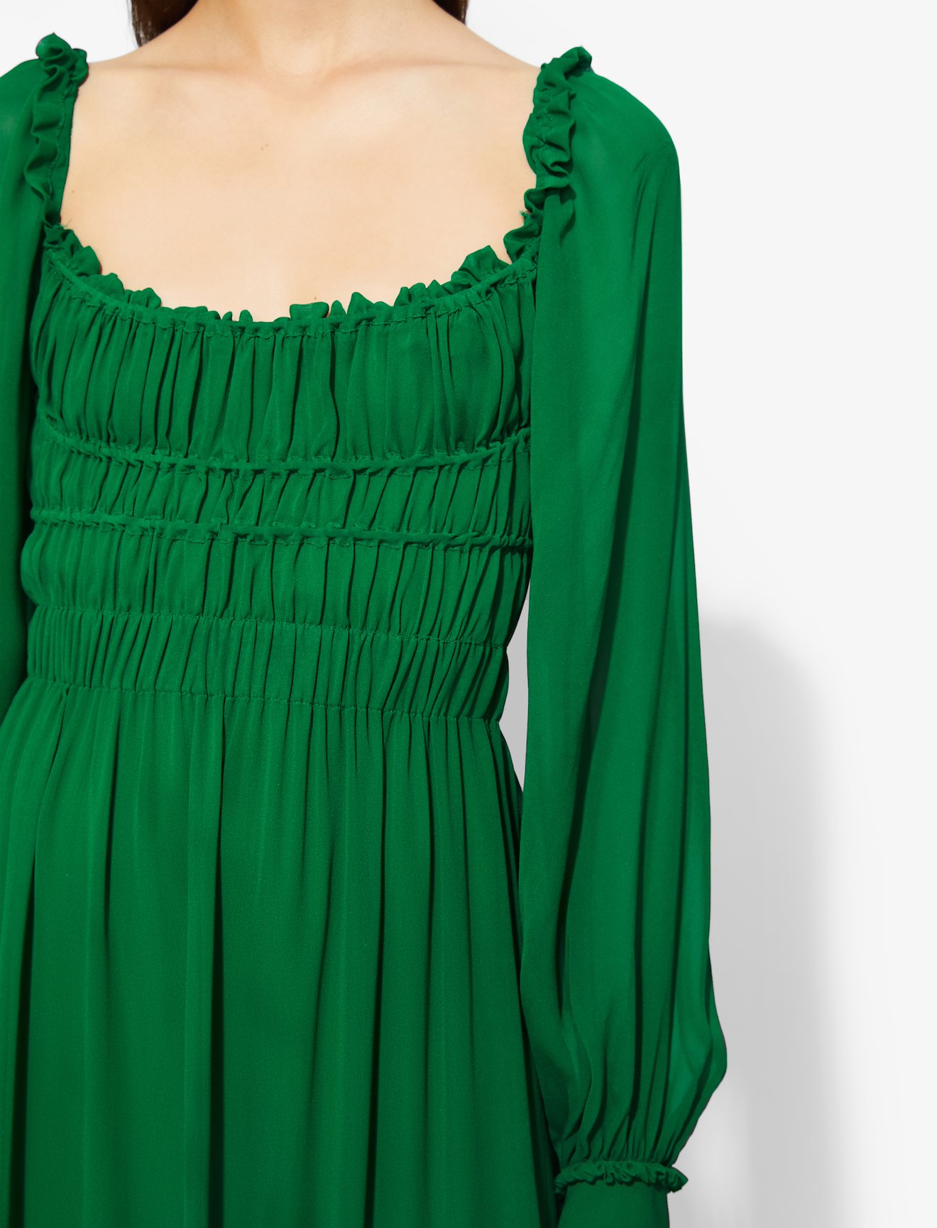 Crepe Chiffon Square Neck Dress #3
