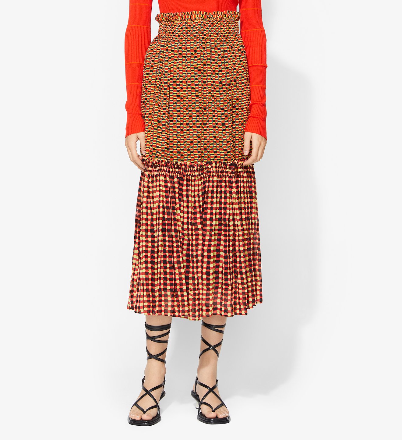 Crepe Chiffon Tiered Skirt