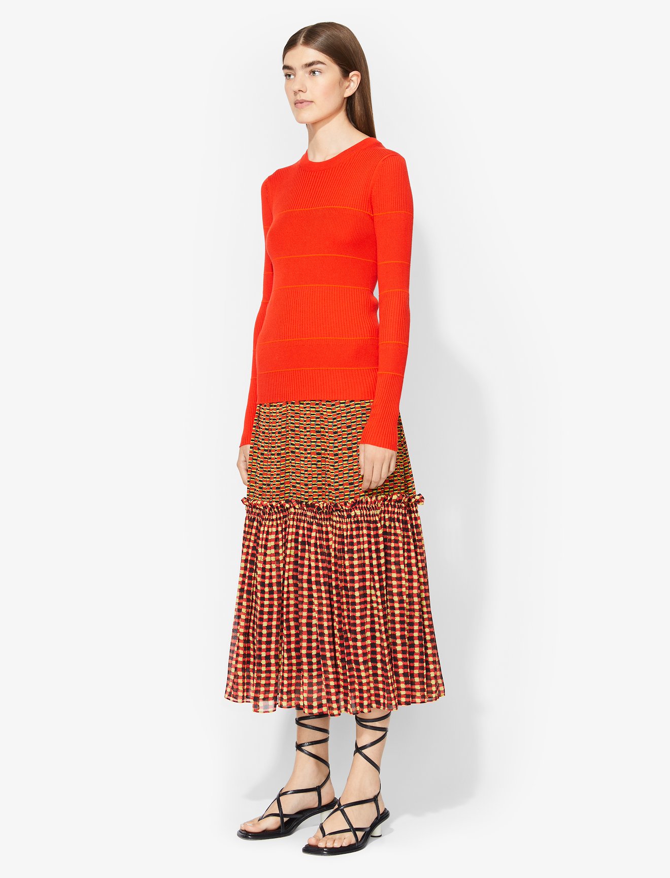 Crepe Chiffon Tiered Skirt #1