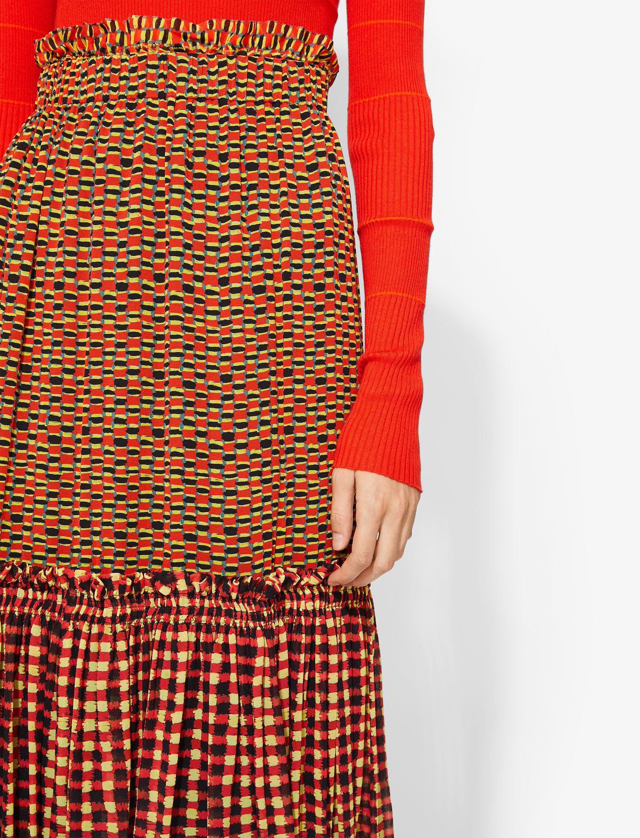 Crepe Chiffon Tiered Skirt #4