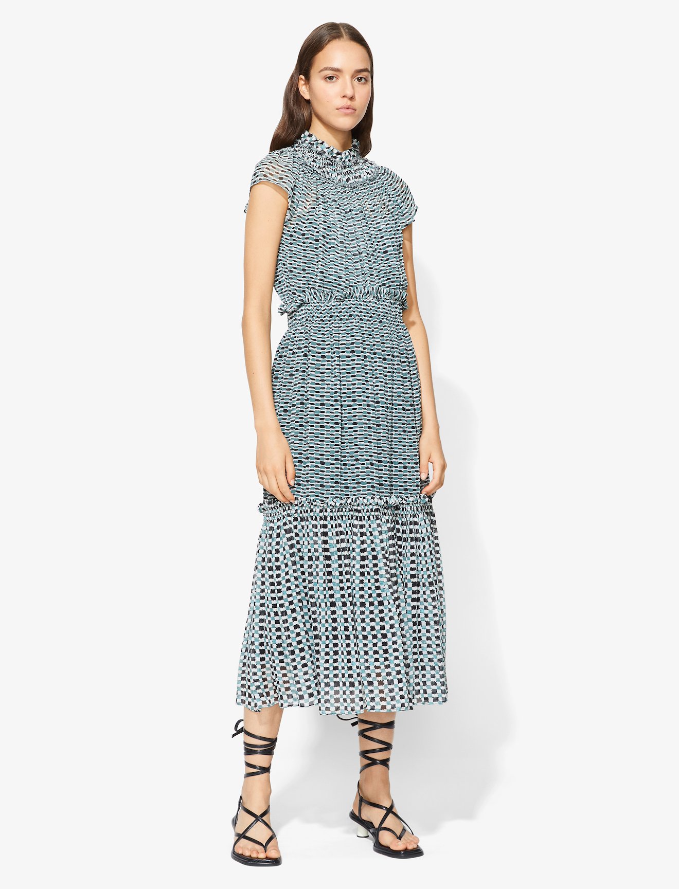 Crepe Chiffon Tiered Skirt #1