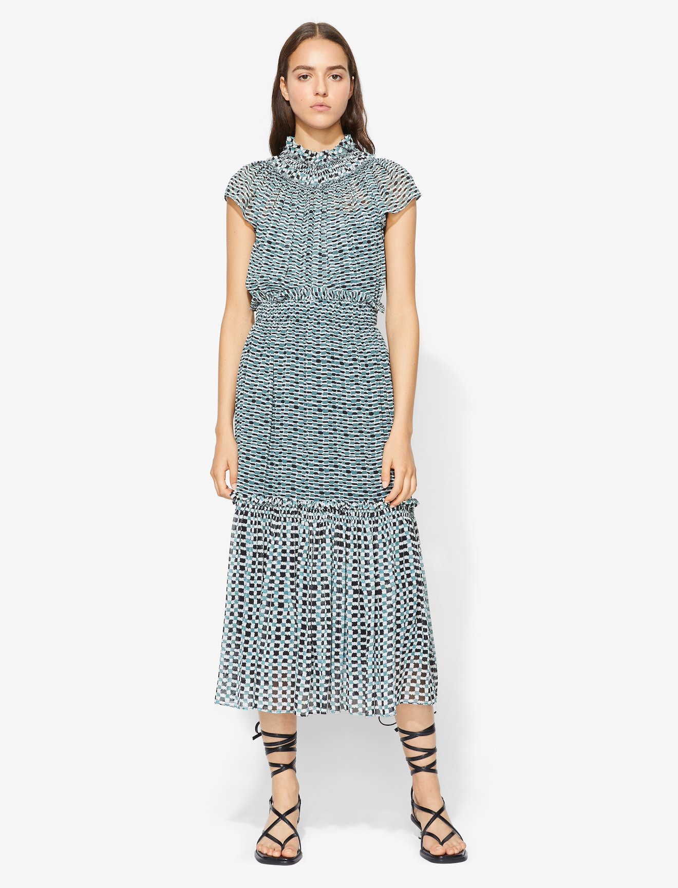 Crepe Chiffon Tiered Skirt #6