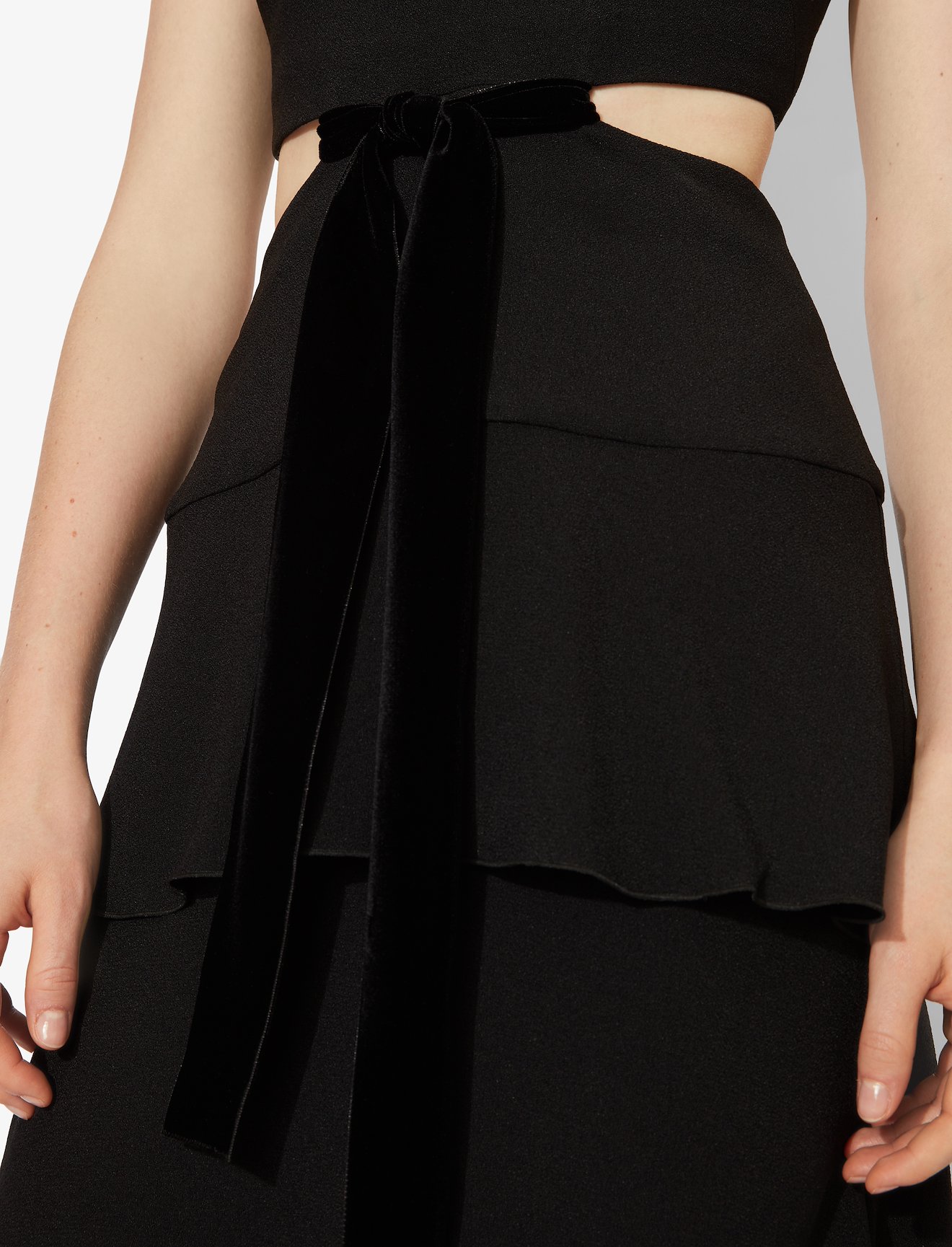 Crepe Cut Out Tie Dress #3