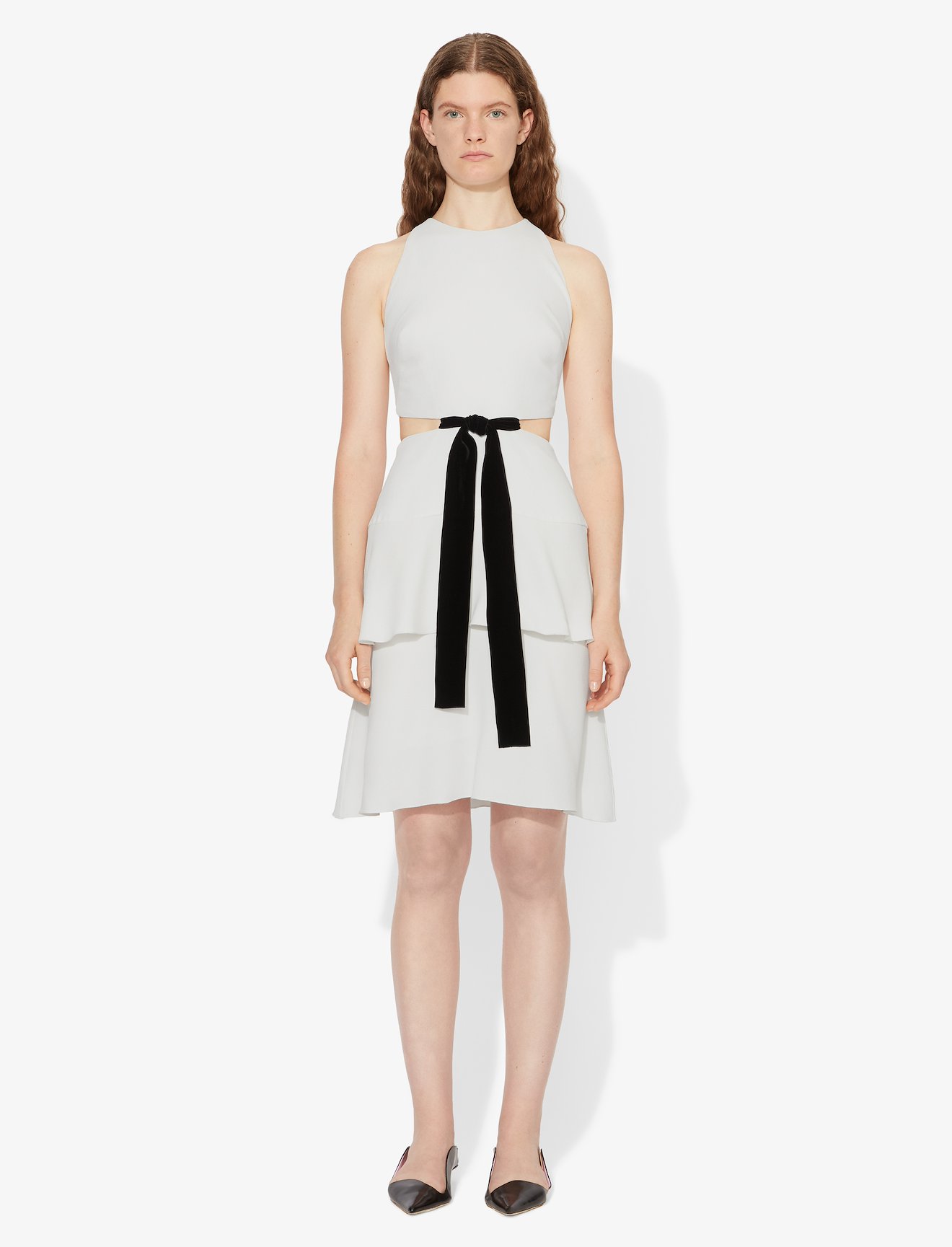 Crepe Cut Out Tie Dress #1