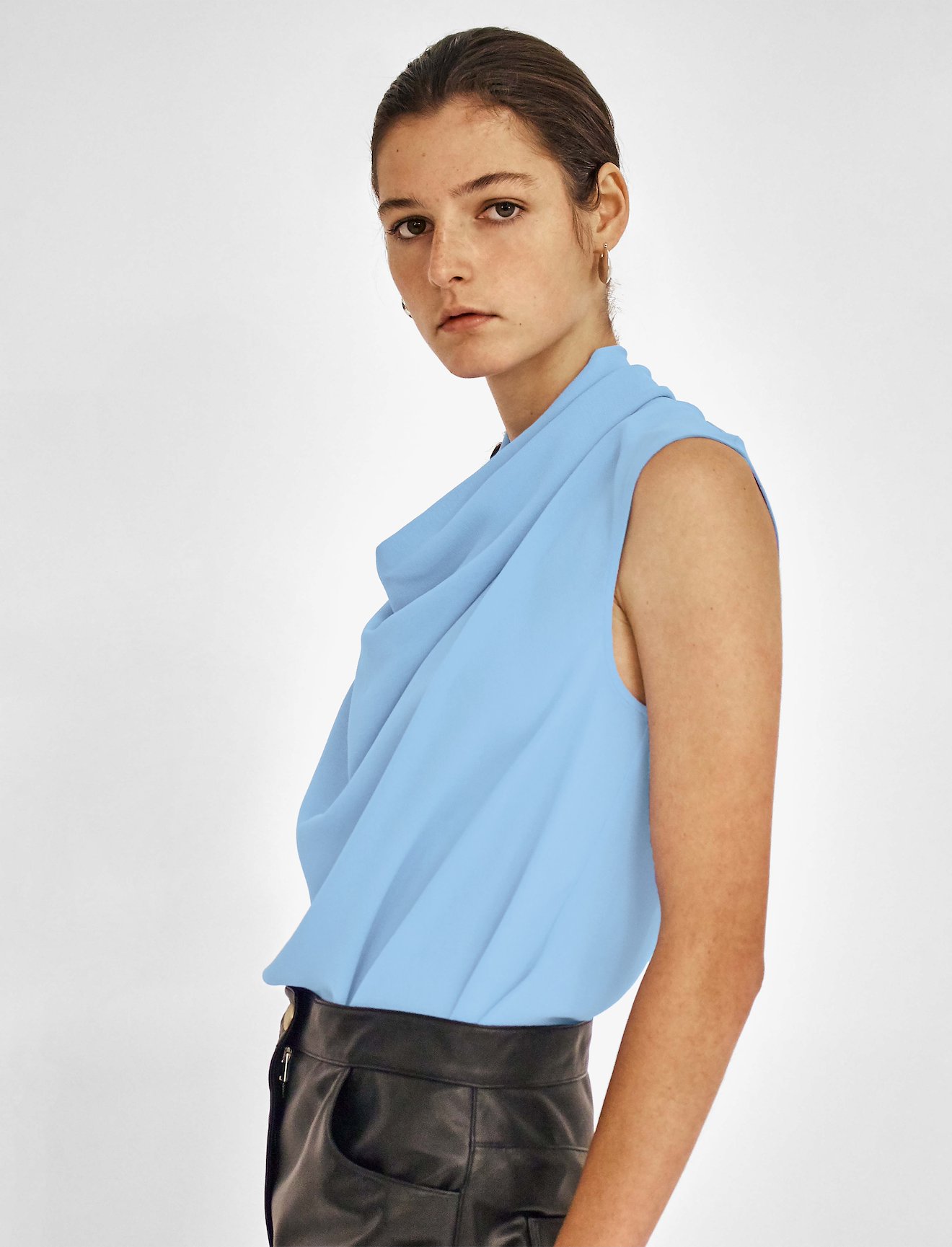 Crepe Georgette Cowl Neck Top #1