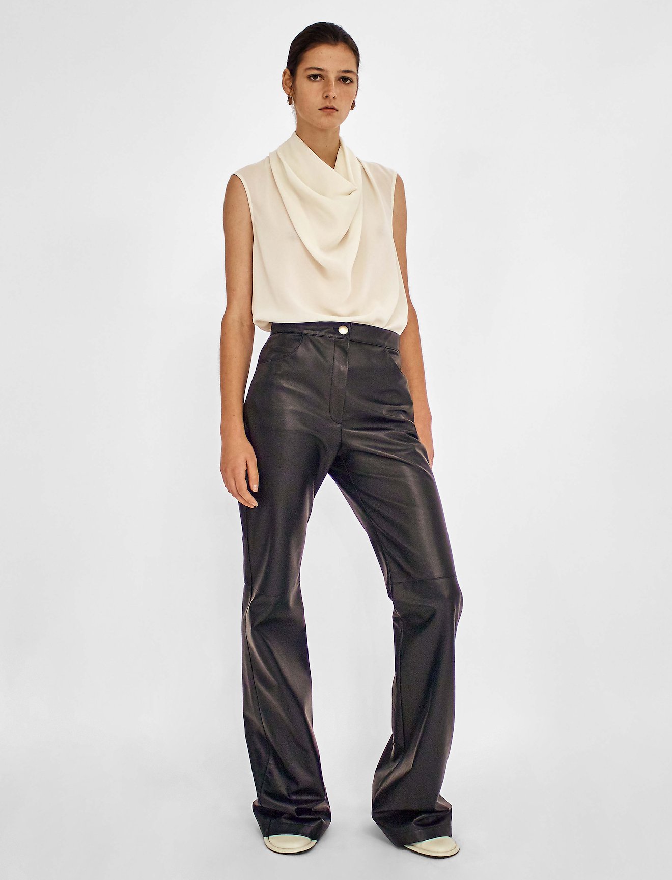 Crepe Georgette Cowl Neck Top #1
