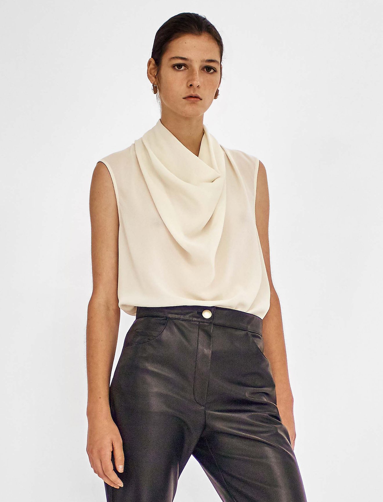 Crepe Georgette Cowl Neck Top #3