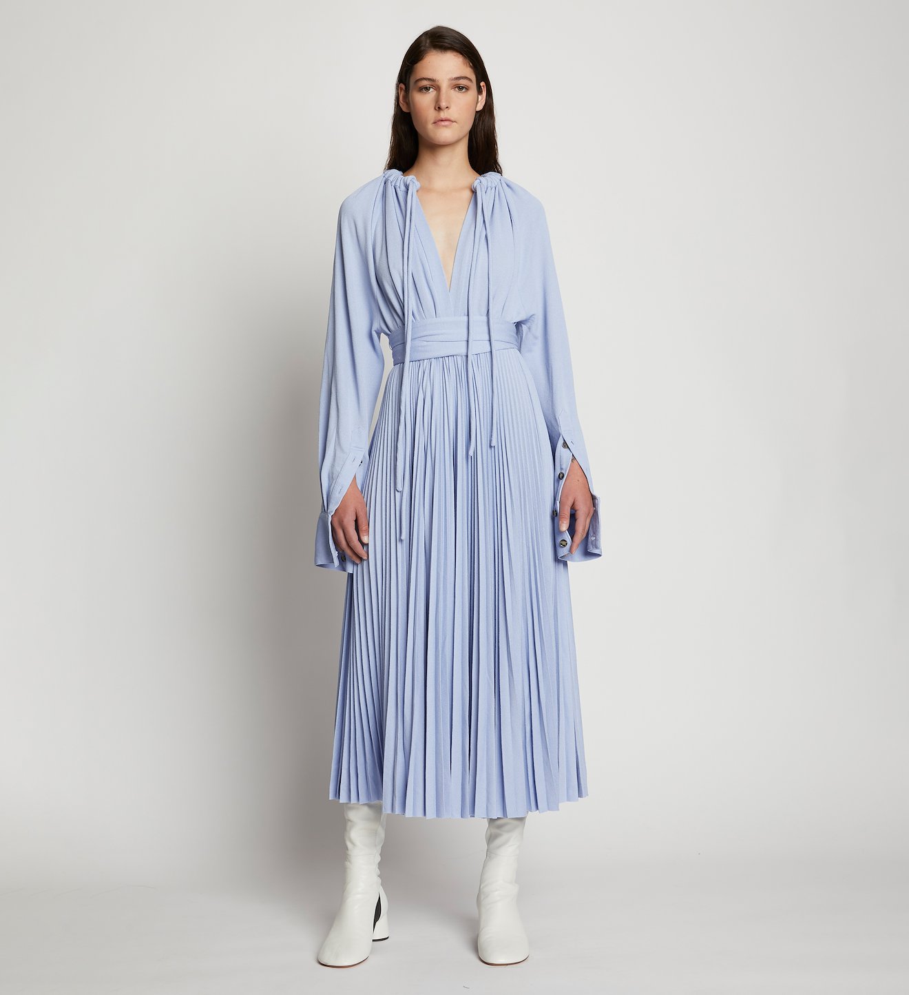 Crepe Jersey Pleated Dress