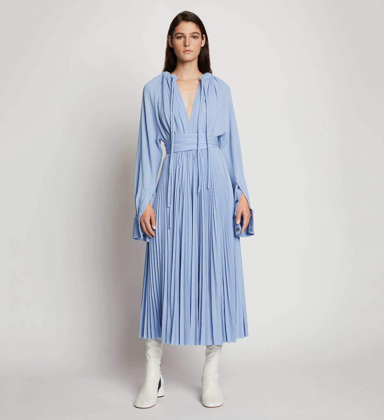 Crepe Jersey Pleated Dress