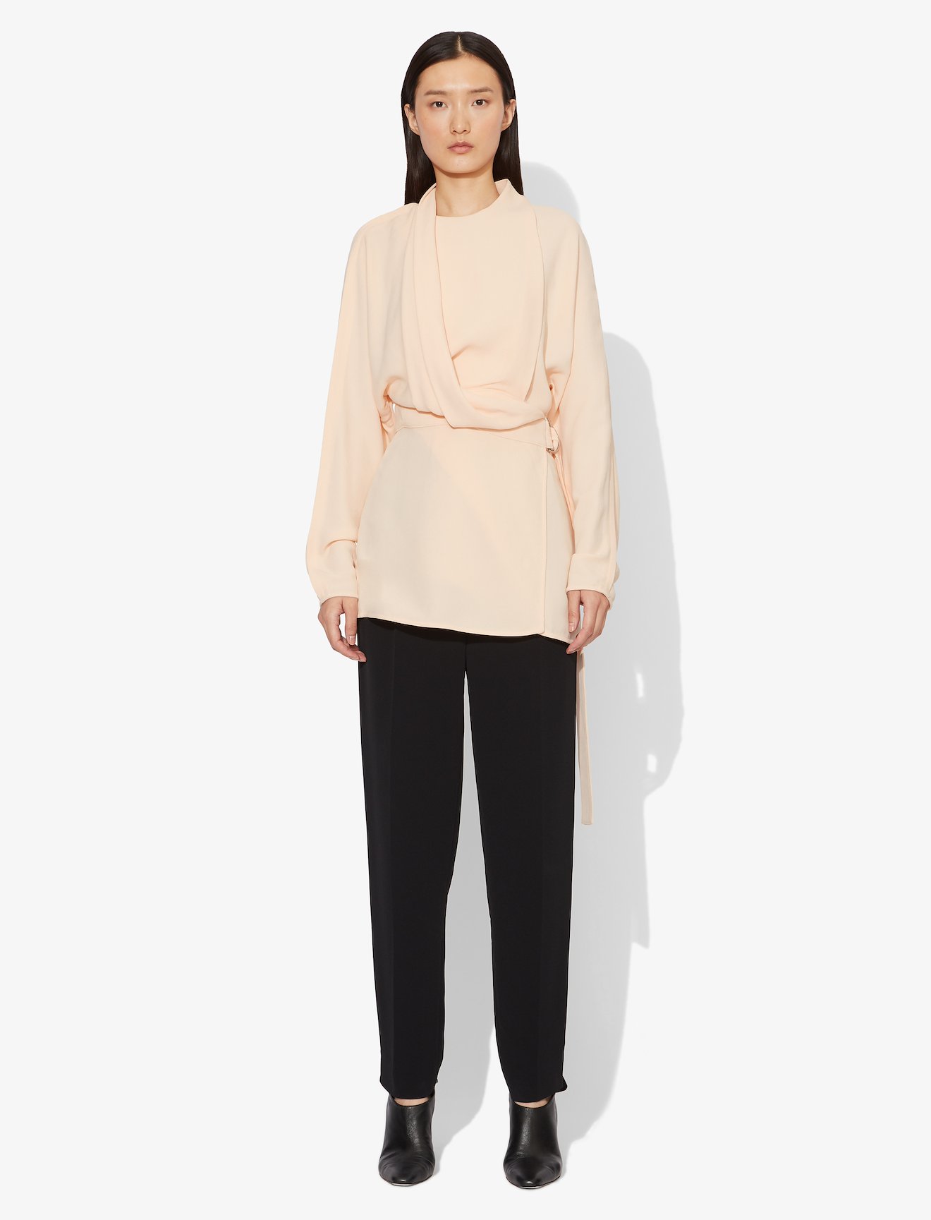 Crepe Long Sleeve Wrap Top #1