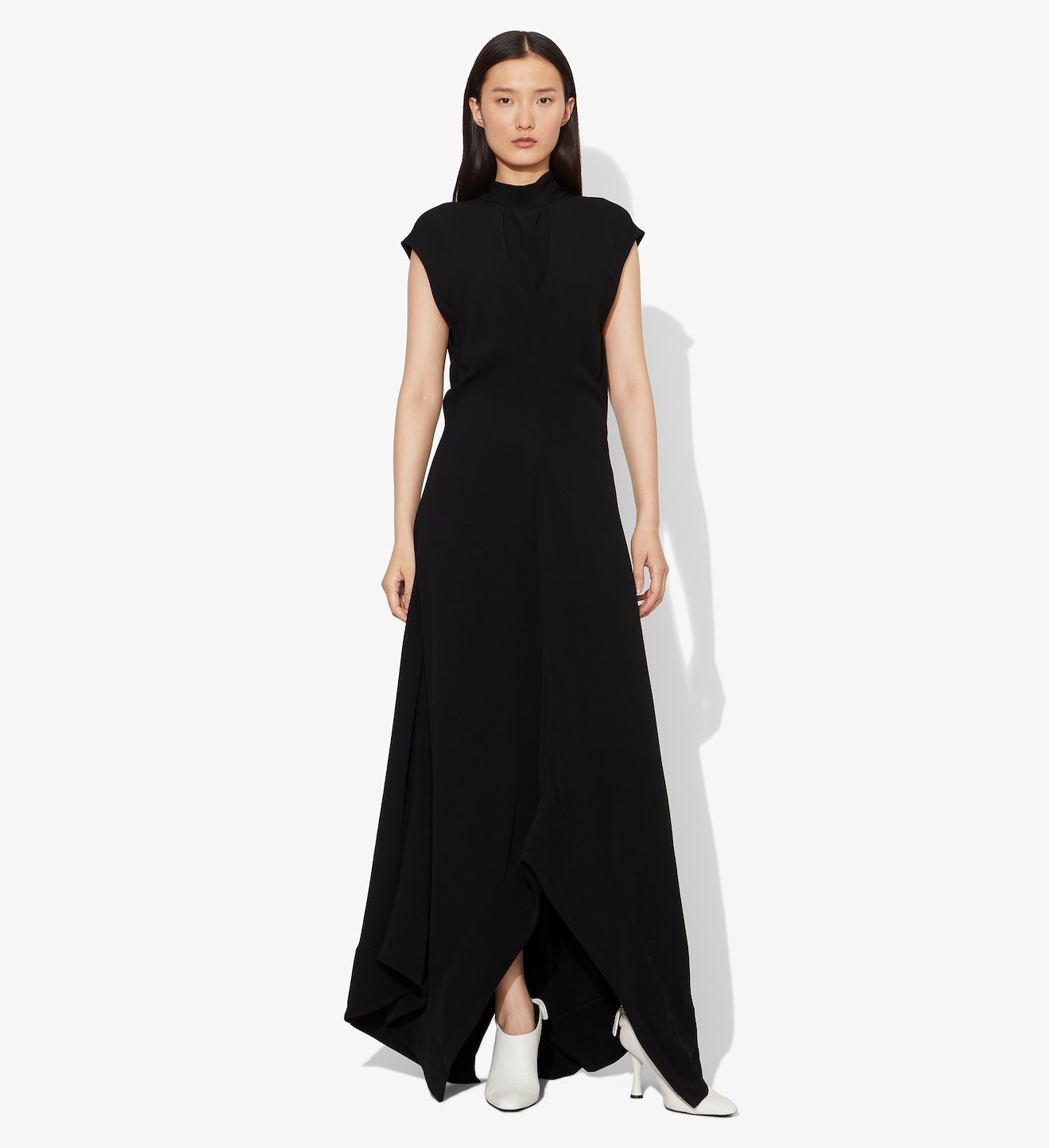 Crepe Mock Neck Dress