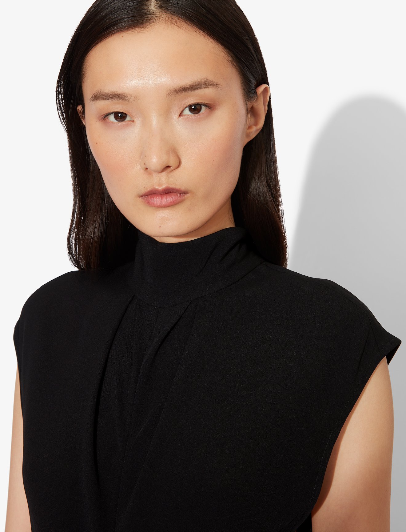 Crepe Mock Neck Dress #3