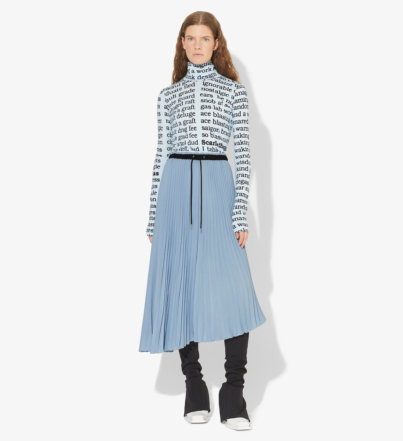 Crepe Pleated Skirt