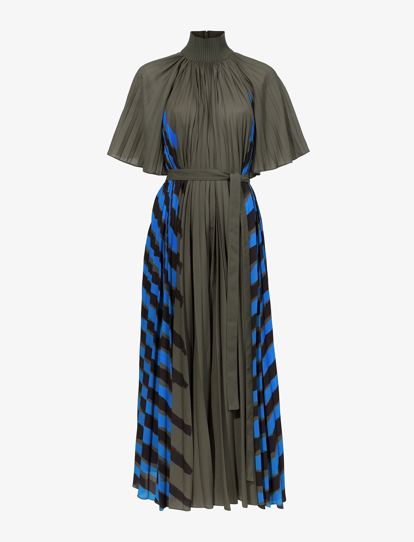 Crepe Pleated Stripe Dress #4