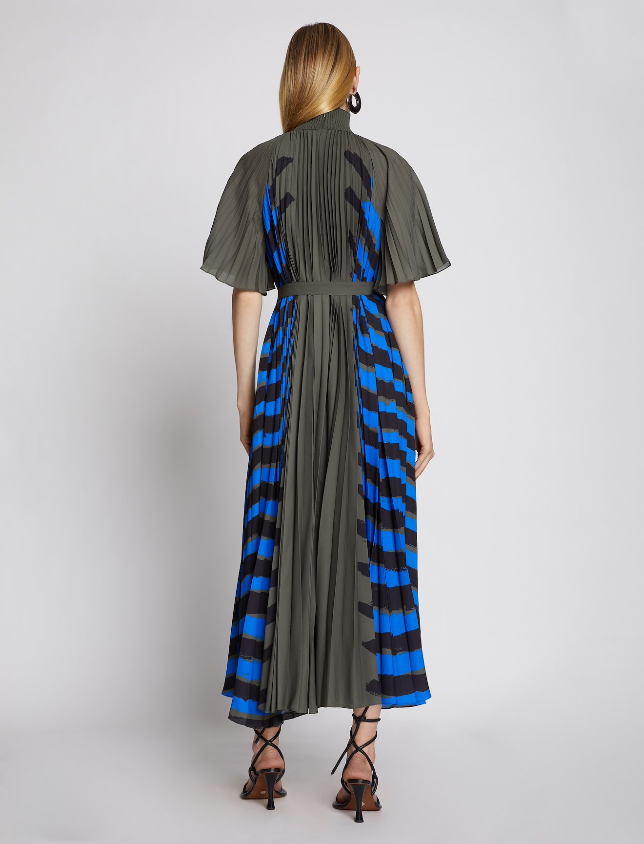 Crepe Pleated Stripe Dress #2