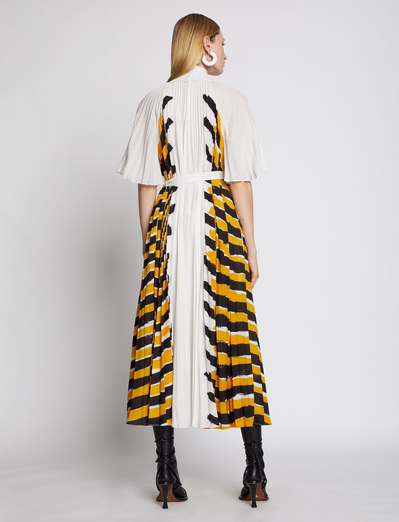 Crepe Pleated Stripe Dress #2